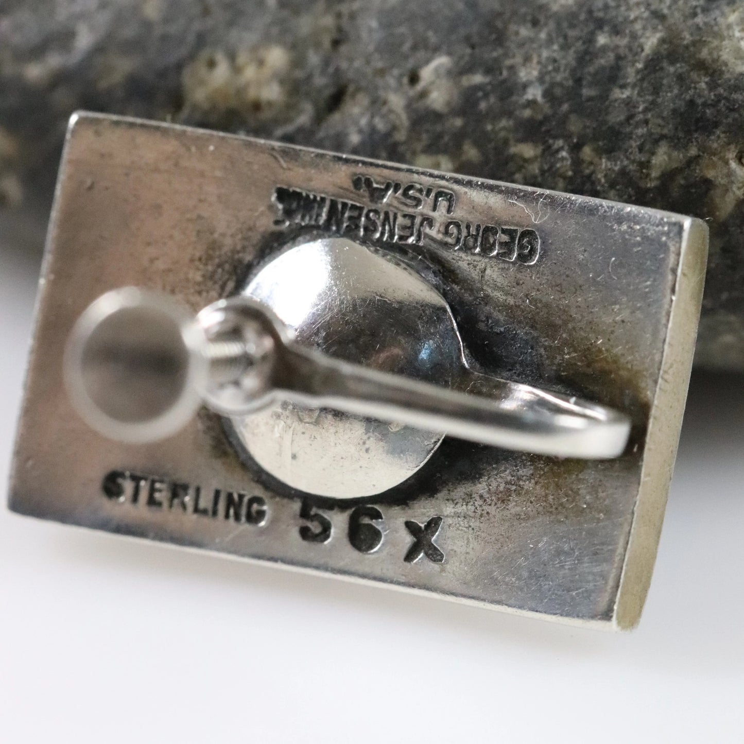 SOLD OUT: Vintage Georg Jensen Jewelry | Art Deco Geometric Earrings 56X New York - Carmel Fine Silver Jewelry