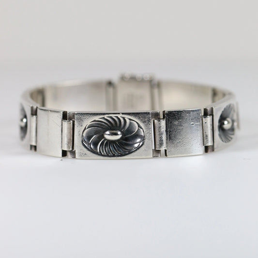 SOLD OUT: Vintage Georg Jensen Jewelry | Art Deco Lotus Flower Panel Bracelet Denmark - Carmel Fine Silver Jewelry
