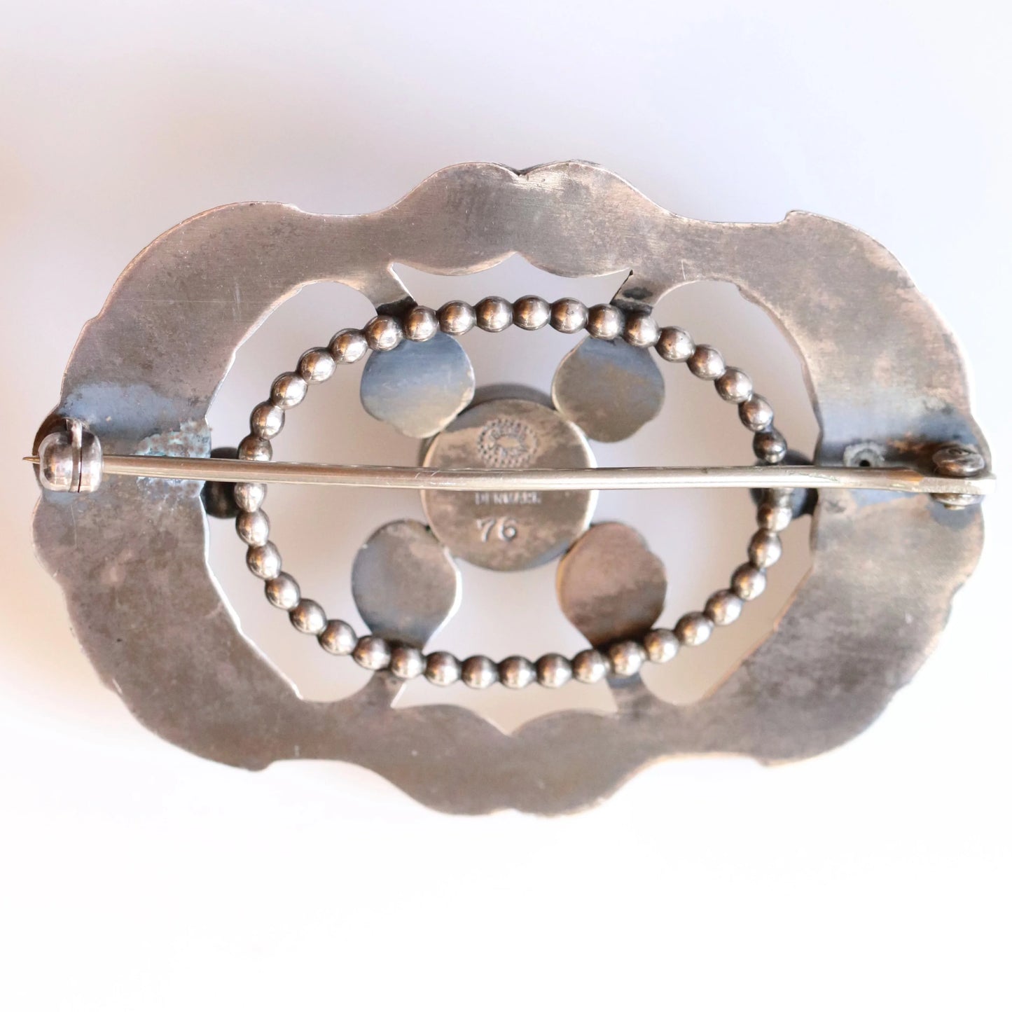 SOLD OUT: Vintage Georg Jensen Jewelry | Art Nouveau Brooch 76 Lapis Lazuli Denmark - Carmel Fine Silver Jewelry