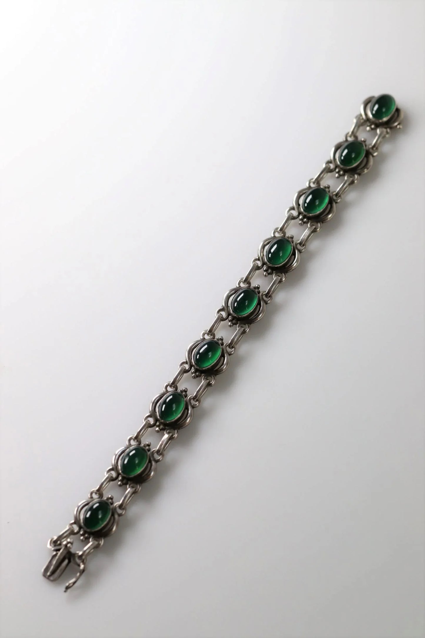 SOLD OUT: Vintage Georg Jensen Jewelry | Art Nouveau Chrysoprase Bracelet - Carmel Fine Silver Jewelry