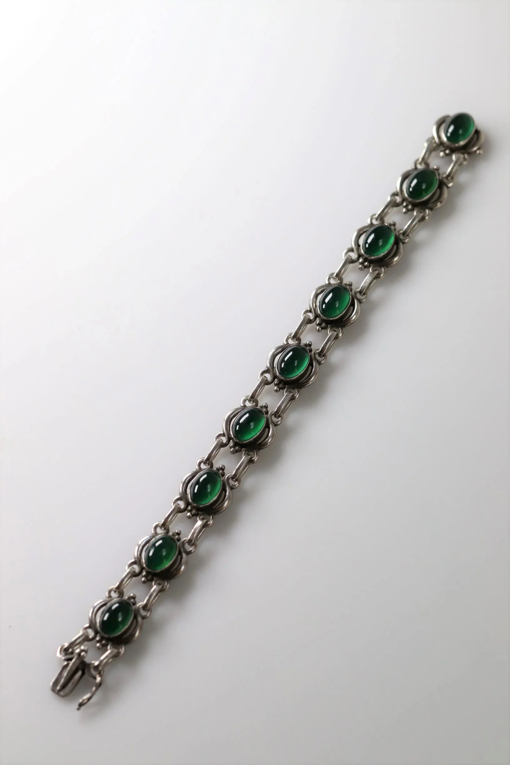 SOLD OUT: Vintage Georg Jensen Jewelry | Art Nouveau Chrysoprase Bracelet - Carmel Fine Silver Jewelry
