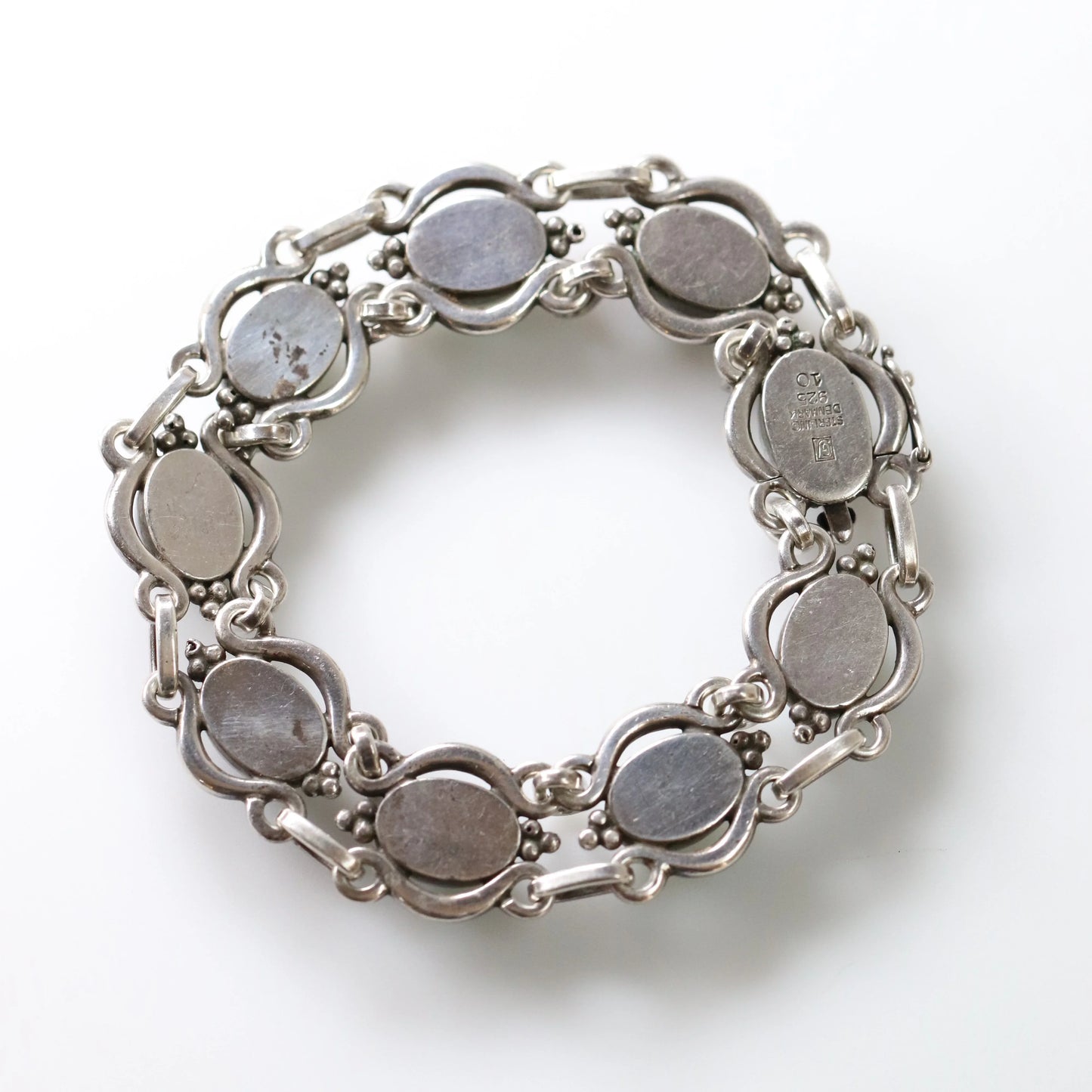 SOLD OUT: Vintage Georg Jensen Jewelry | Art Nouveau Chrysoprase Bracelet - Carmel Fine Silver Jewelry
