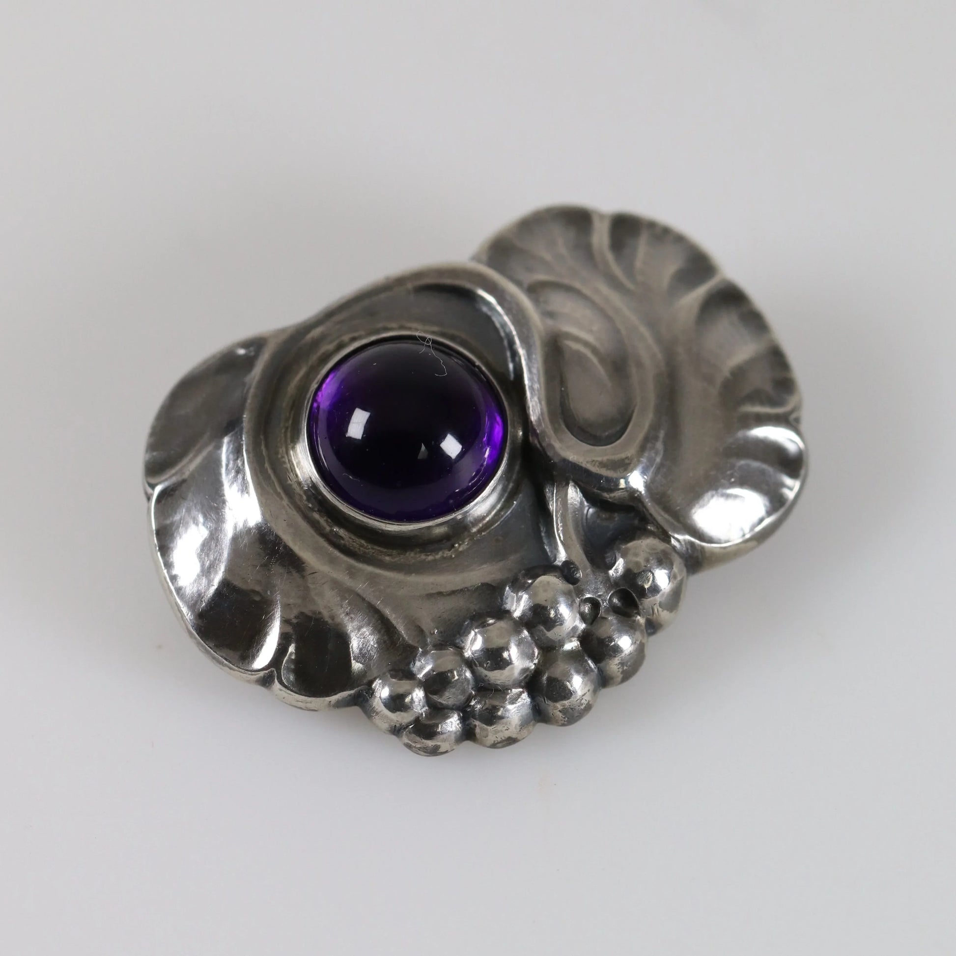 SOLD OUT: Vintage Georg Jensen Jewelry | Art Nouveau Grape Brooch 68 Denmark - Carmel Fine Silver Jewelry