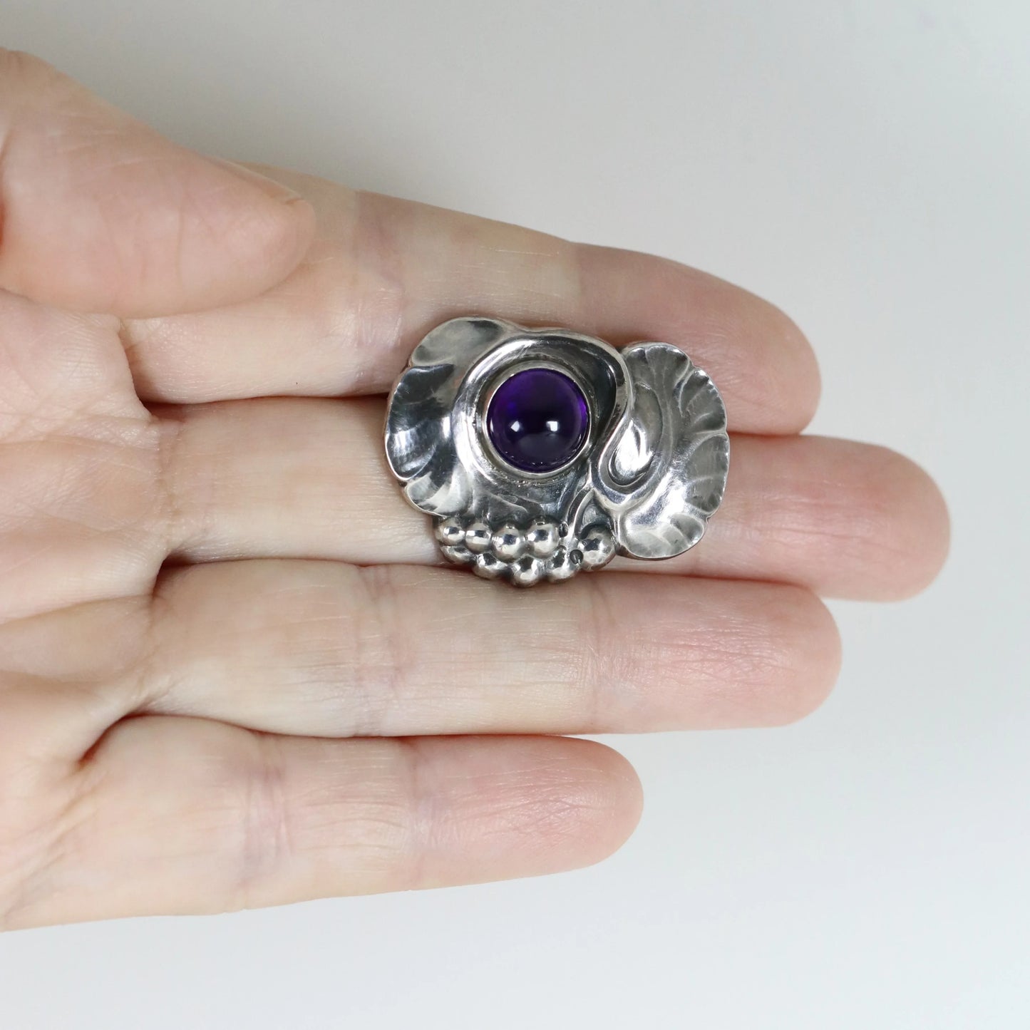 SOLD OUT: Vintage Georg Jensen Jewelry | Art Nouveau Grape Brooch 68 Denmark - Carmel Fine Silver Jewelry