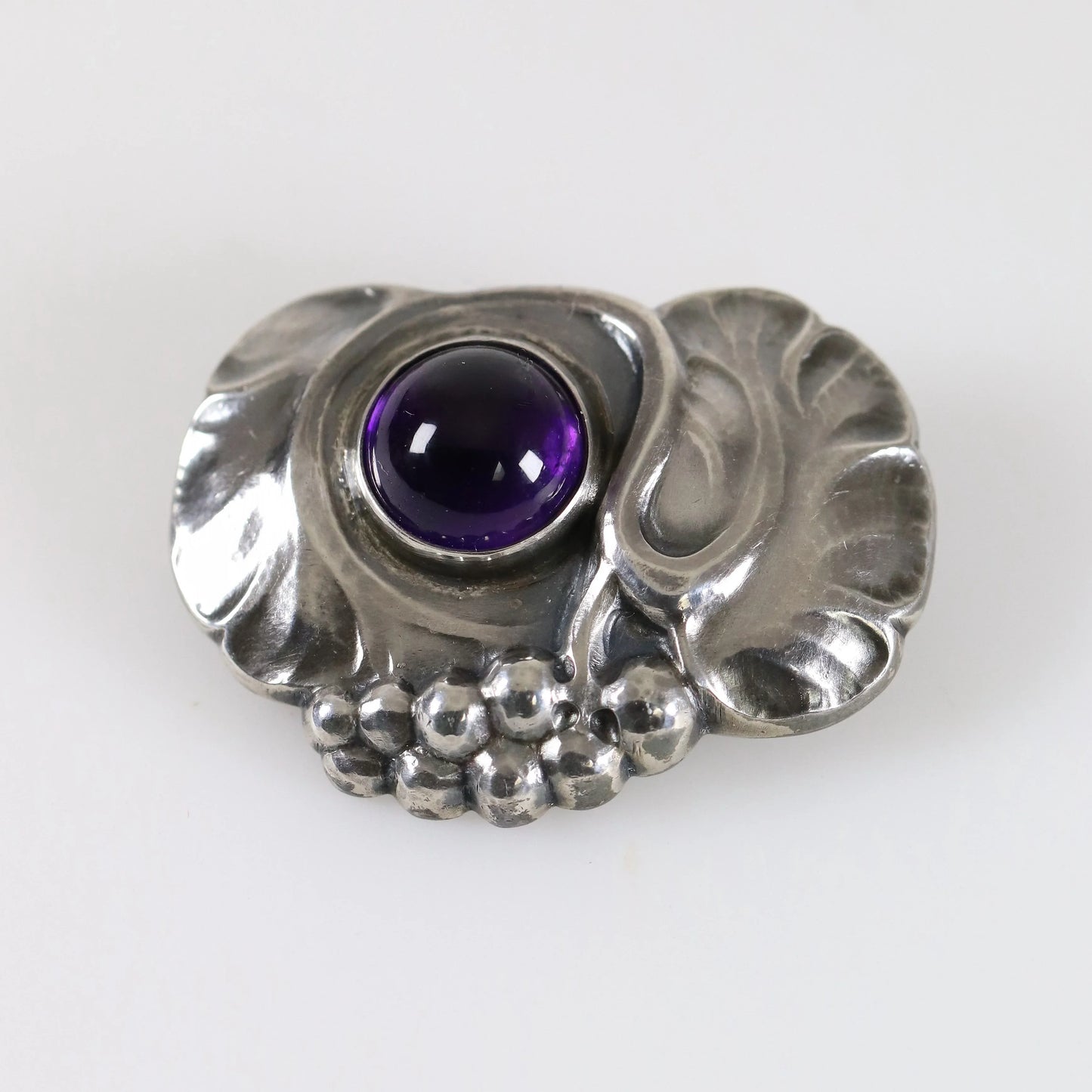 SOLD OUT: Vintage Georg Jensen Jewelry | Art Nouveau Grape Brooch 68 Denmark - Carmel Fine Silver Jewelry