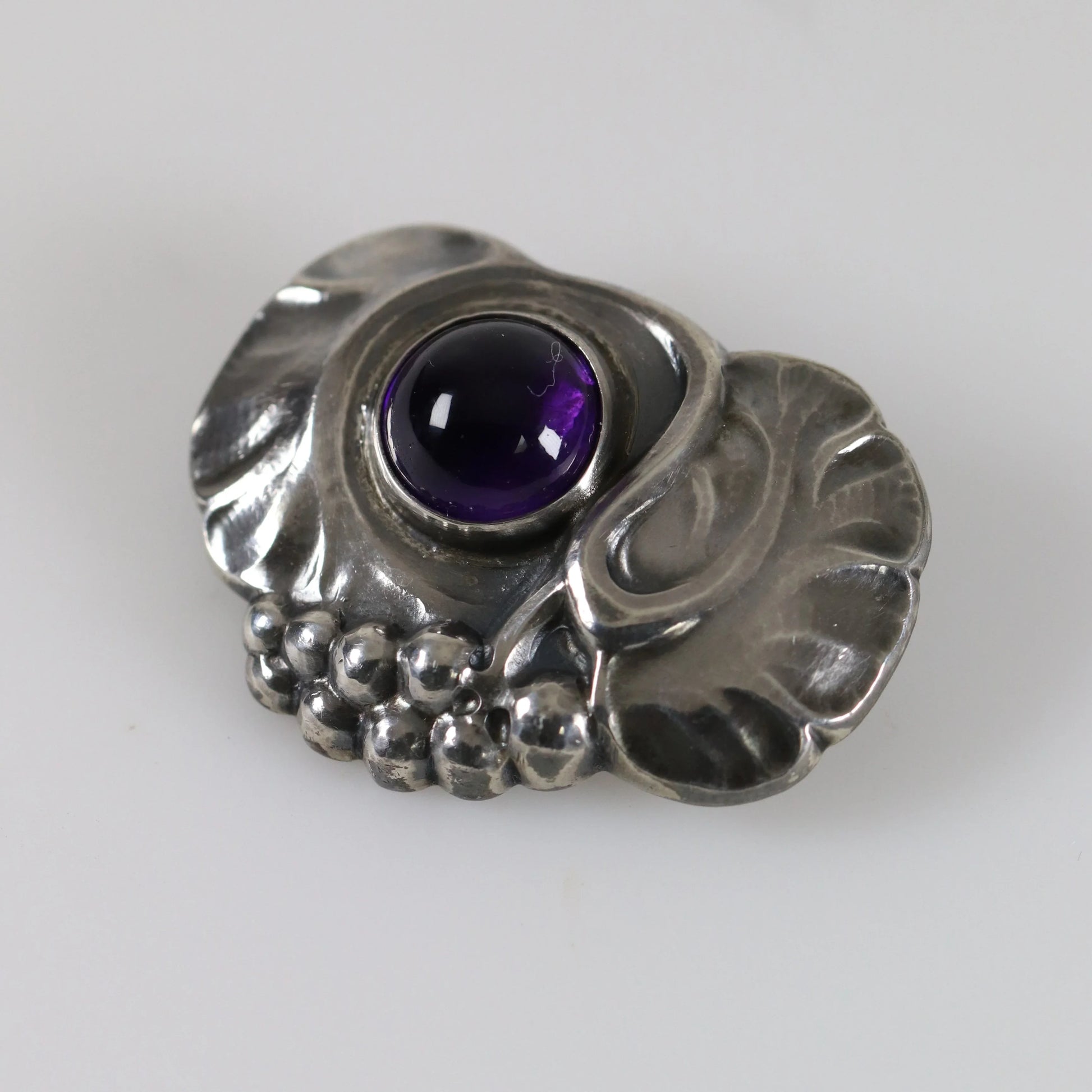 SOLD OUT: Vintage Georg Jensen Jewelry | Art Nouveau Grape Brooch 68 Denmark - Carmel Fine Silver Jewelry