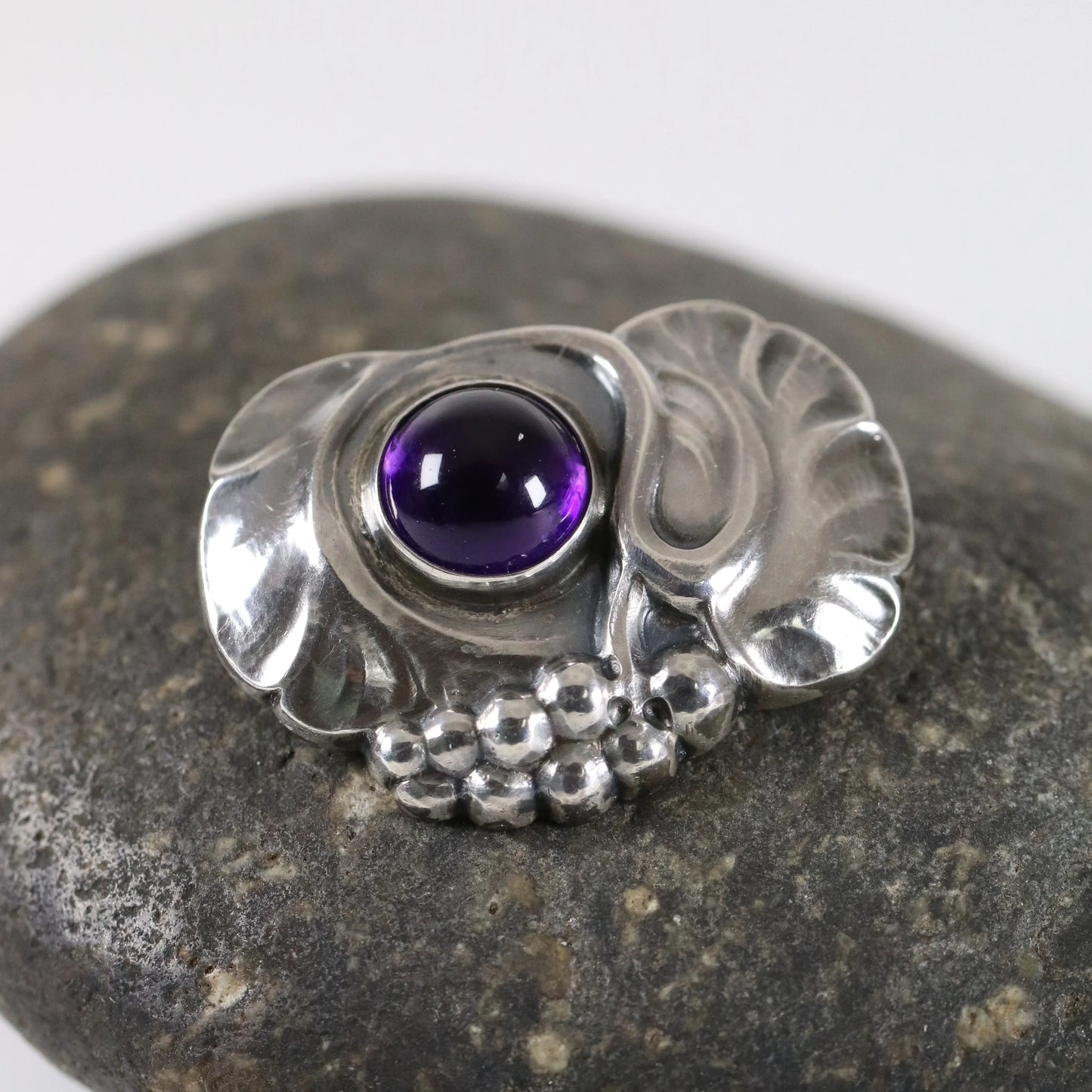 SOLD OUT: Vintage Georg Jensen Jewelry | Art Nouveau Grape Brooch 68 Denmark - Carmel Fine Silver Jewelry