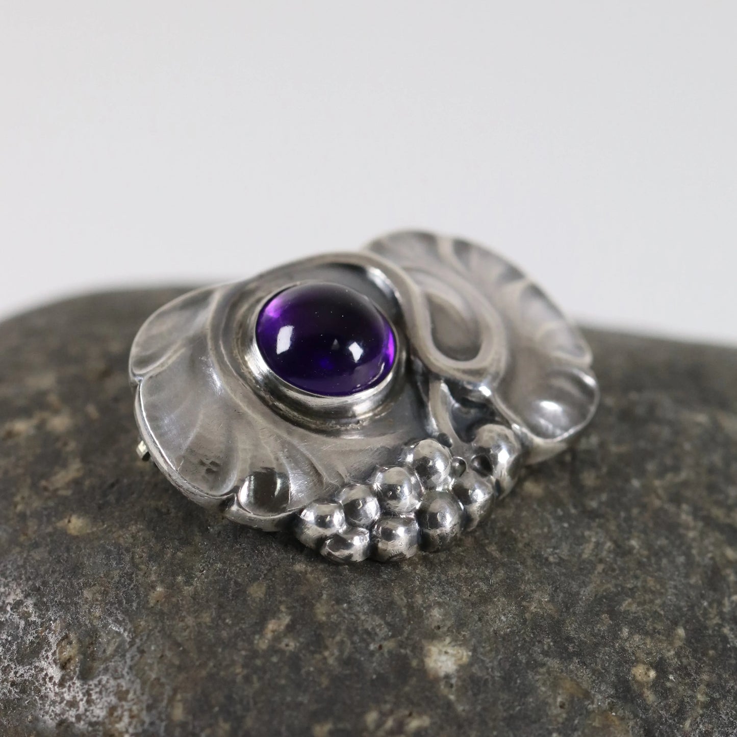 SOLD OUT: Vintage Georg Jensen Jewelry | Art Nouveau Grape Brooch 68 Denmark - Carmel Fine Silver Jewelry