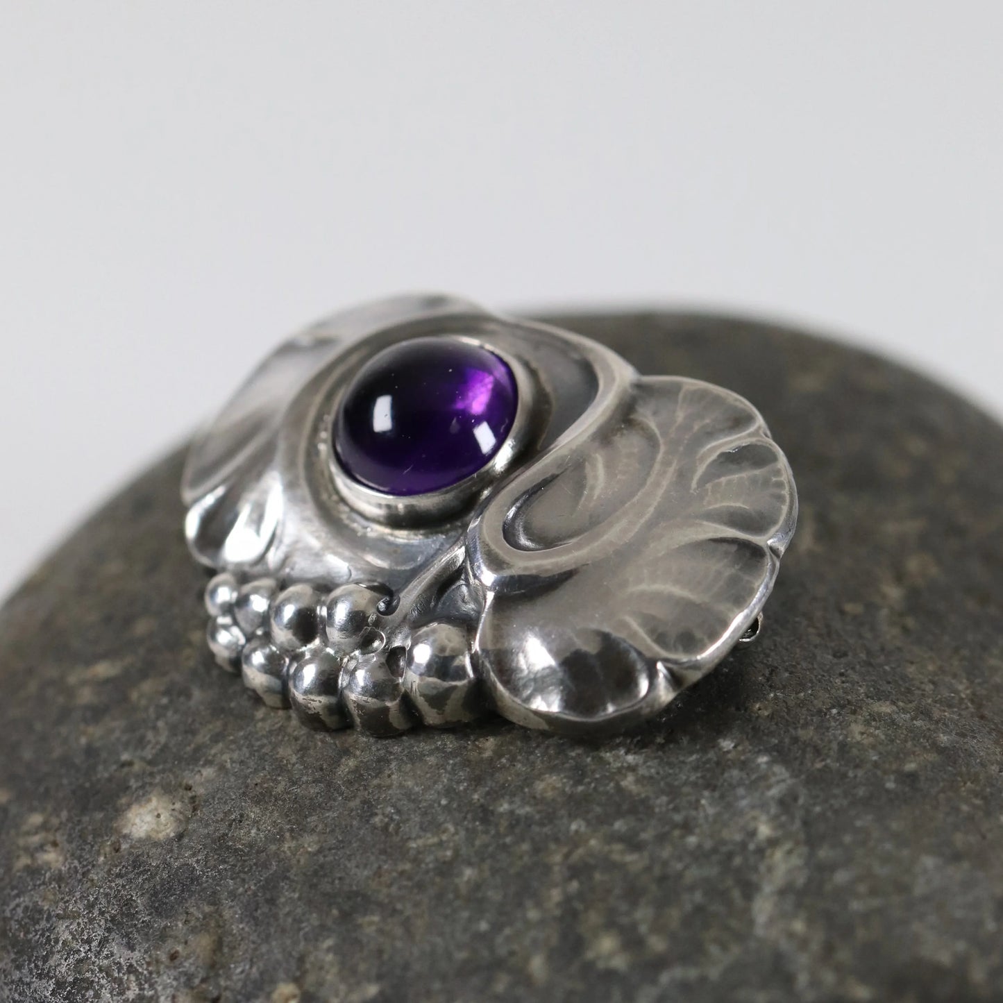 SOLD OUT: Vintage Georg Jensen Jewelry | Art Nouveau Grape Brooch 68 Denmark - Carmel Fine Silver Jewelry