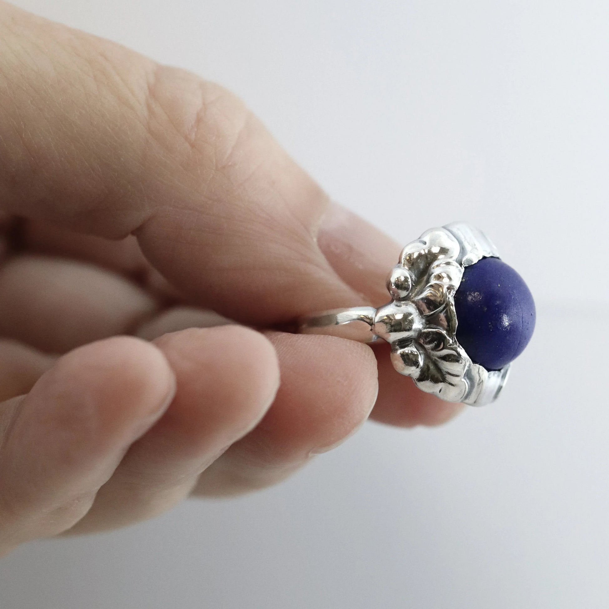 SOLD OUT: Vintage Georg Jensen Jewelry | Art Nouveau Lapis Lazuli Ring 11A (US Size 5) - Carmel Fine Silver Jewelry