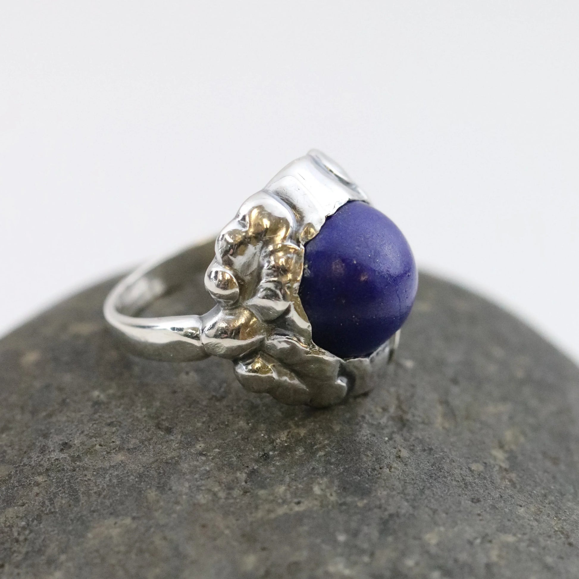 SOLD OUT: Vintage Georg Jensen Jewelry | Art Nouveau Lapis Lazuli Ring 11A (US Size 5) - Carmel Fine Silver Jewelry