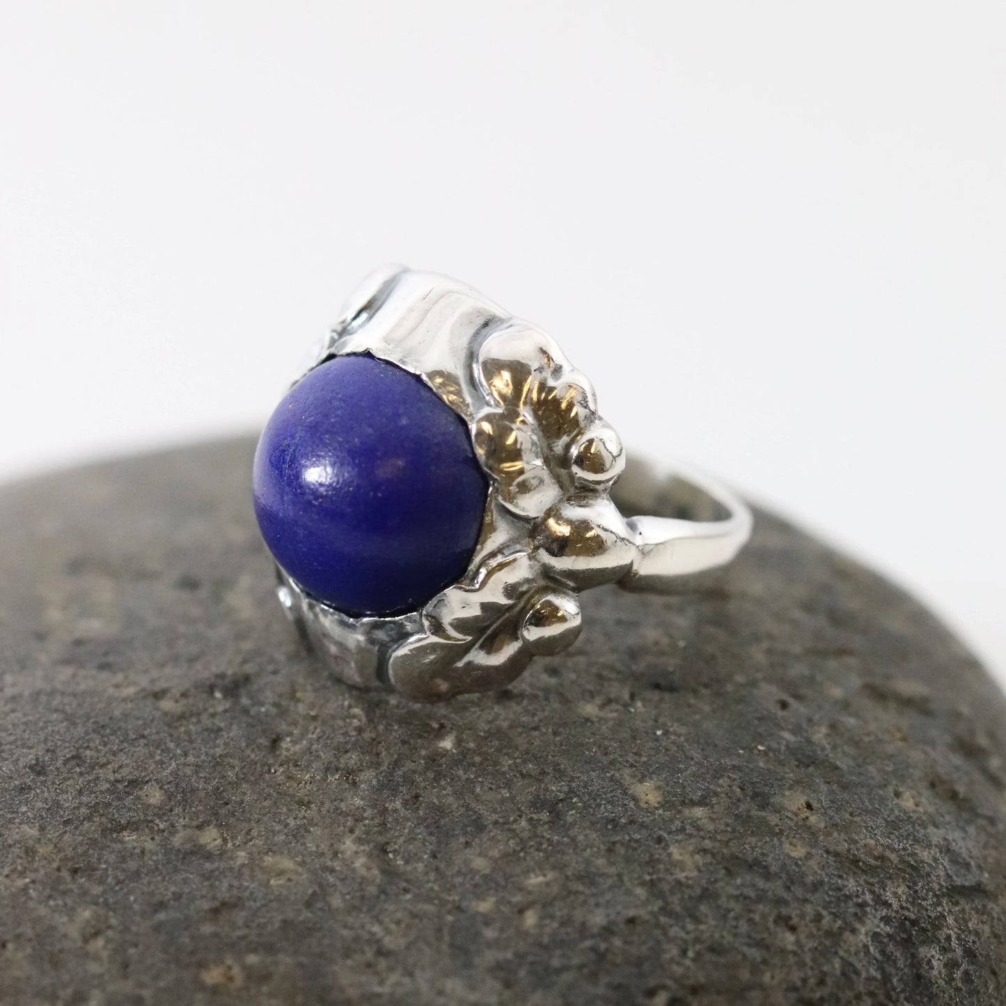 SOLD OUT: Vintage Georg Jensen Jewelry | Art Nouveau Lapis Lazuli Ring 11A (US Size 5) - Carmel Fine Silver Jewelry