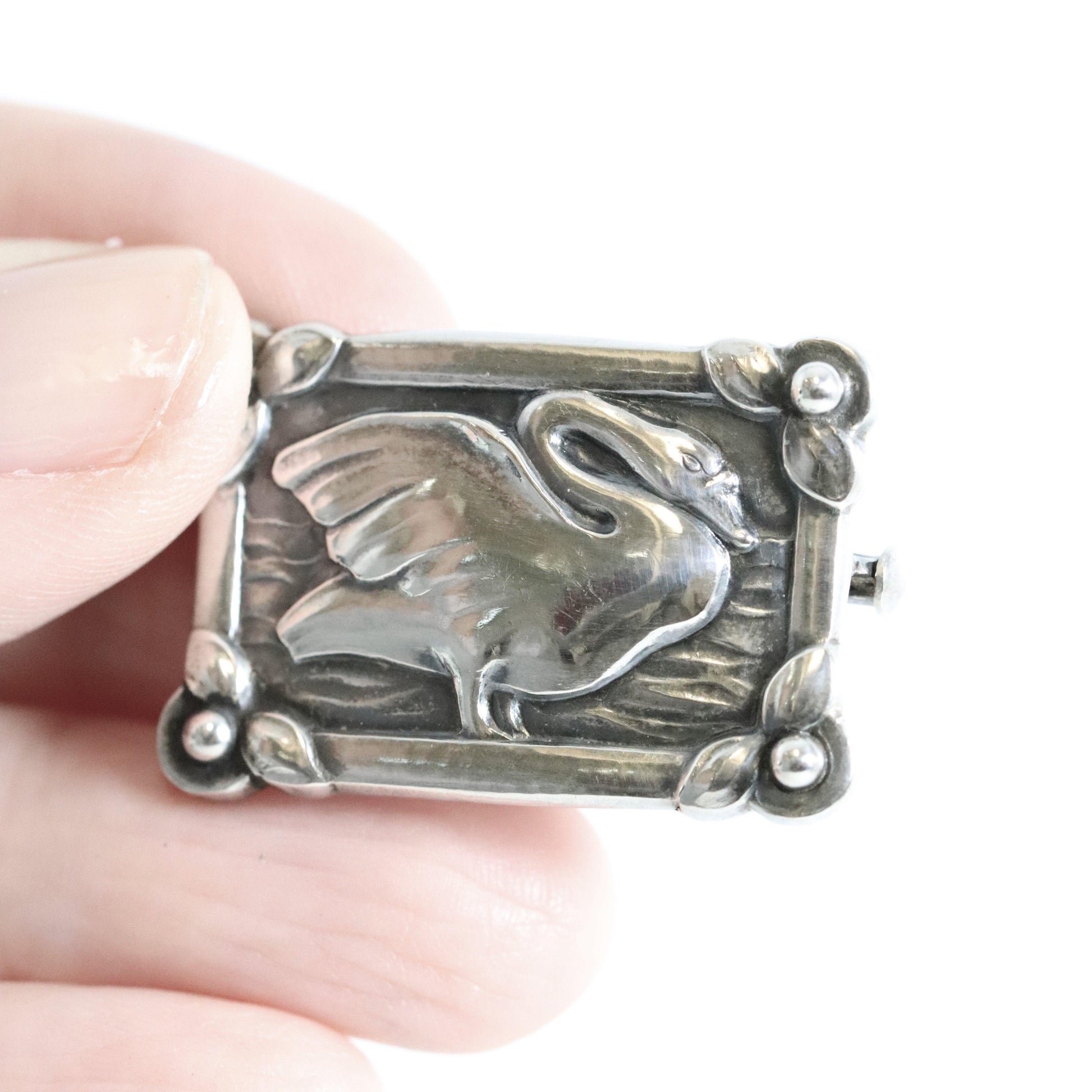 SOLD OUT: Vintage Georg Jensen Jewelry | Art Nouveau Petite Swan Pin 213A - Carmel FSJ