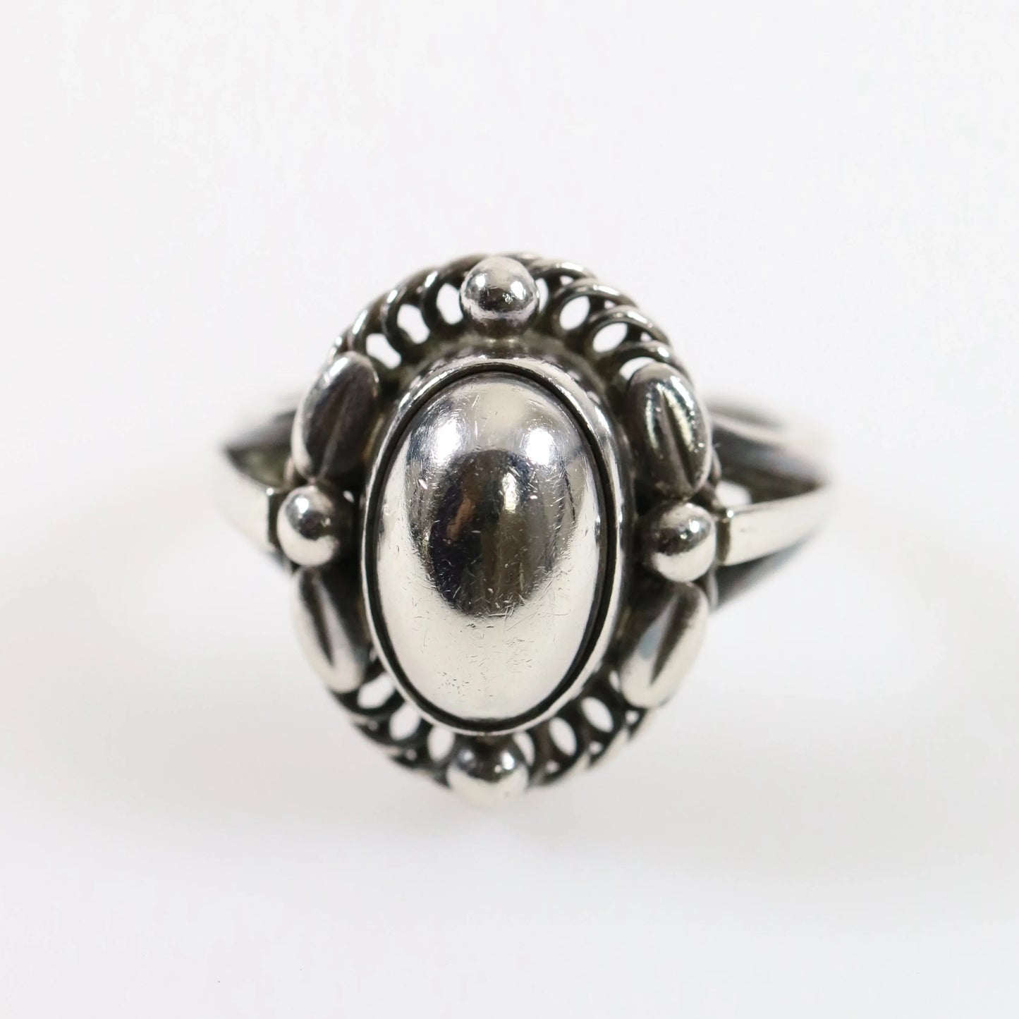 SOLD OUT: Vintage Georg Jensen Jewelry | Art Nouveau Silver Cabochon Ring 1A Denmark (US 6 3/4) - Carmel Fine Silver Jewelry