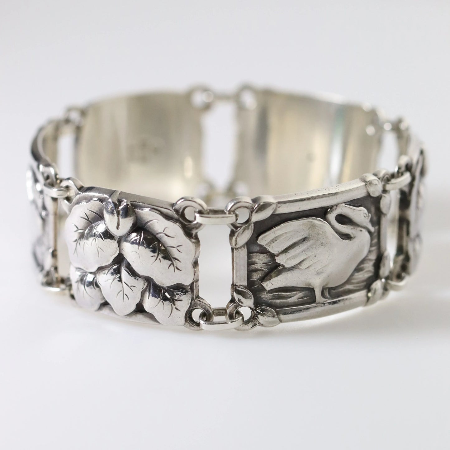 SOLD OUT: Vintage Georg Jensen Jewelry | Art Nouveau Swan Bracelet 42 - Carmel Fine Silver Jewelry