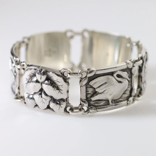 SOLD OUT: Vintage Georg Jensen Jewelry | Art Nouveau Swan Bracelet 42 - Carmel Fine Silver Jewelry