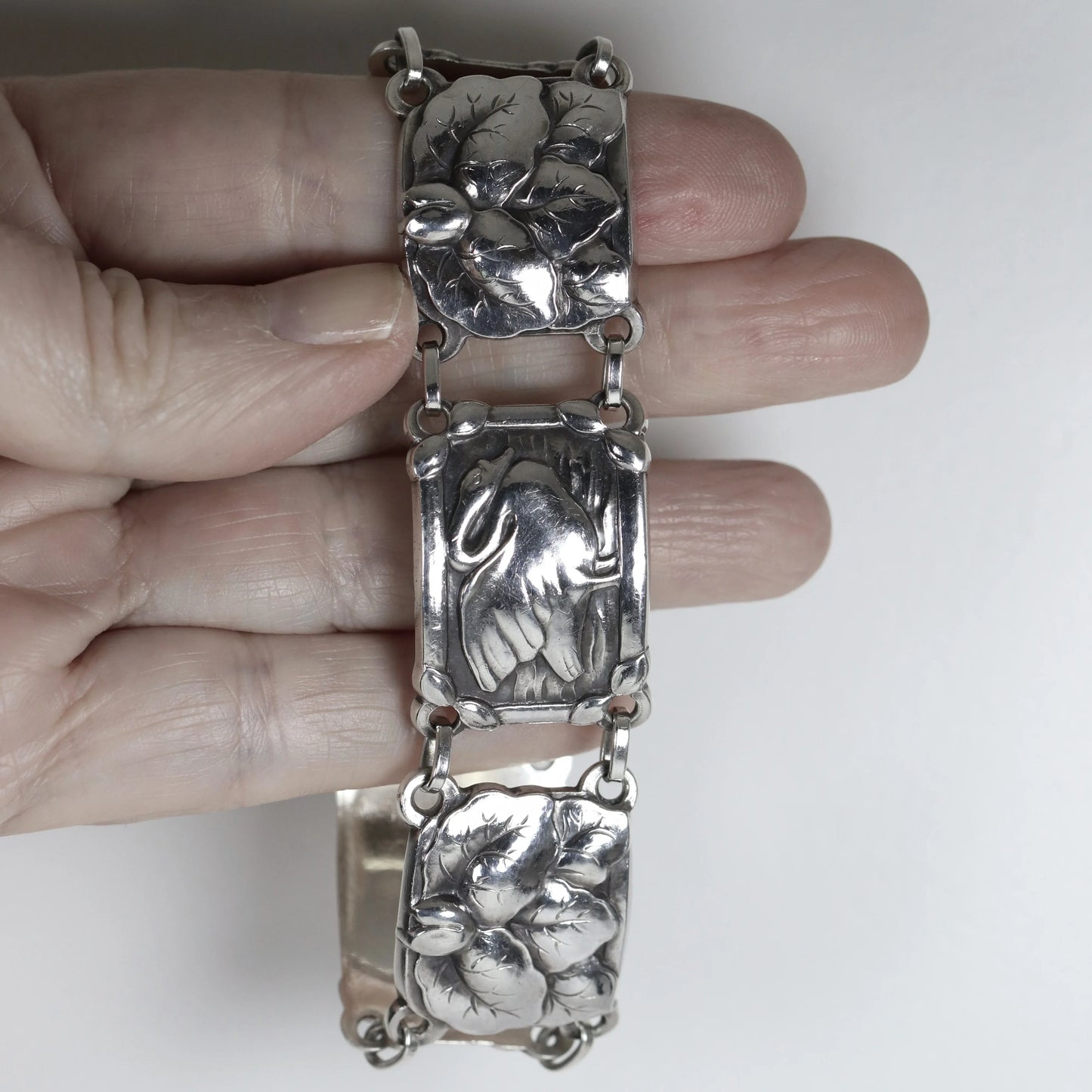SOLD OUT: Vintage Georg Jensen Jewelry | Art Nouveau Swan Bracelet 42 - Carmel Fine Silver Jewelry