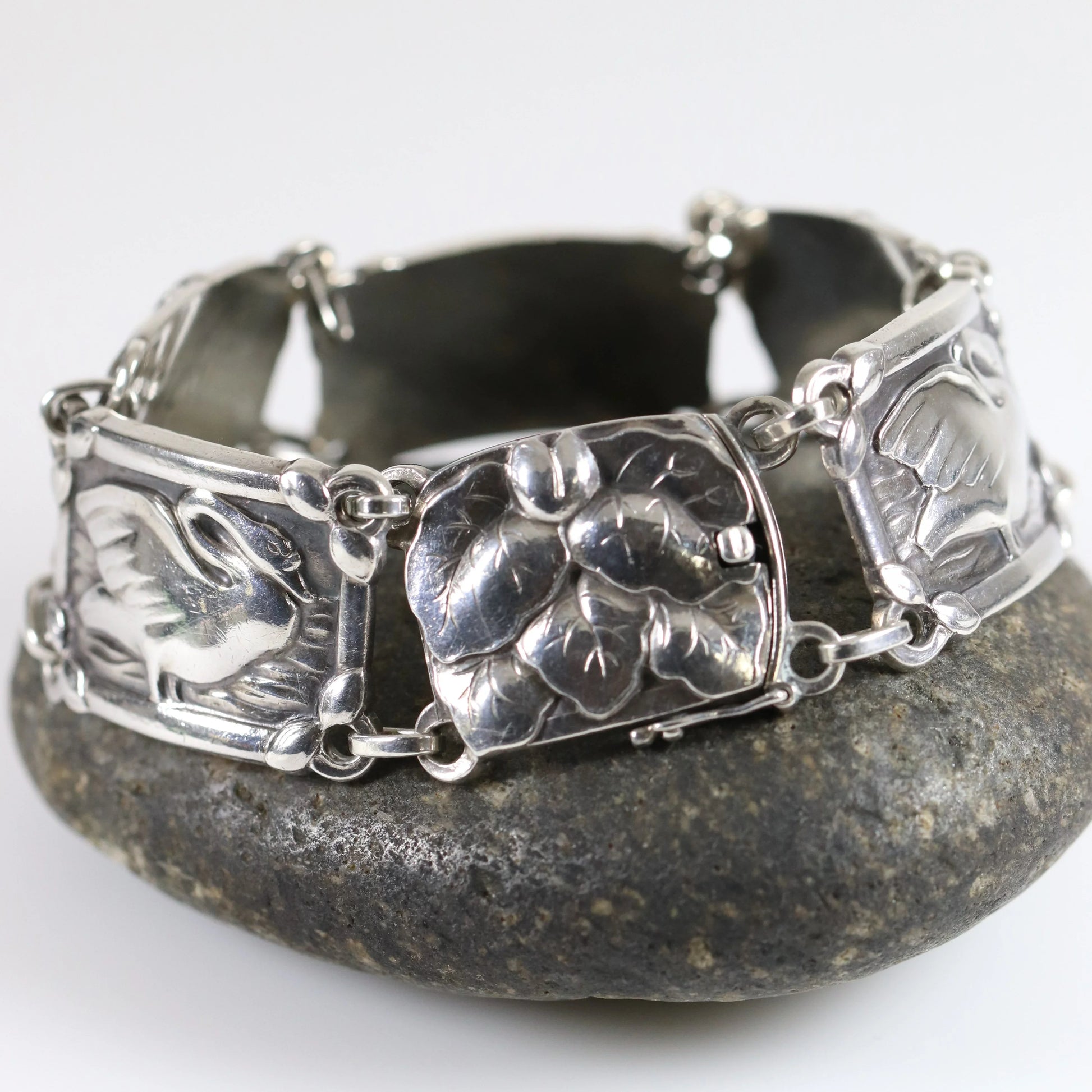 SOLD OUT: Vintage Georg Jensen Jewelry | Art Nouveau Swan Bracelet 42 - Carmel Fine Silver Jewelry