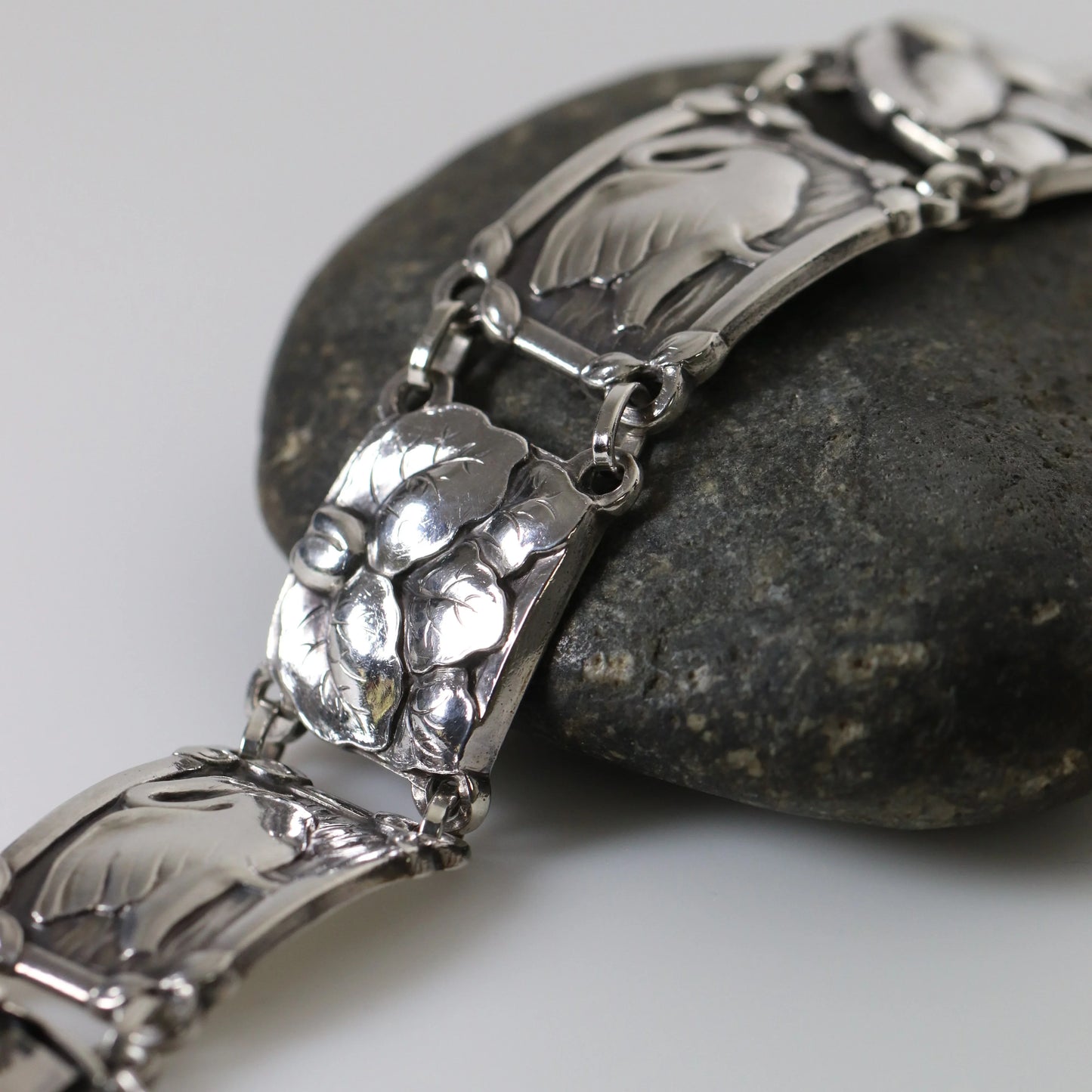 SOLD OUT: Vintage Georg Jensen Jewelry | Art Nouveau Swan Bracelet 42 - Carmel Fine Silver Jewelry