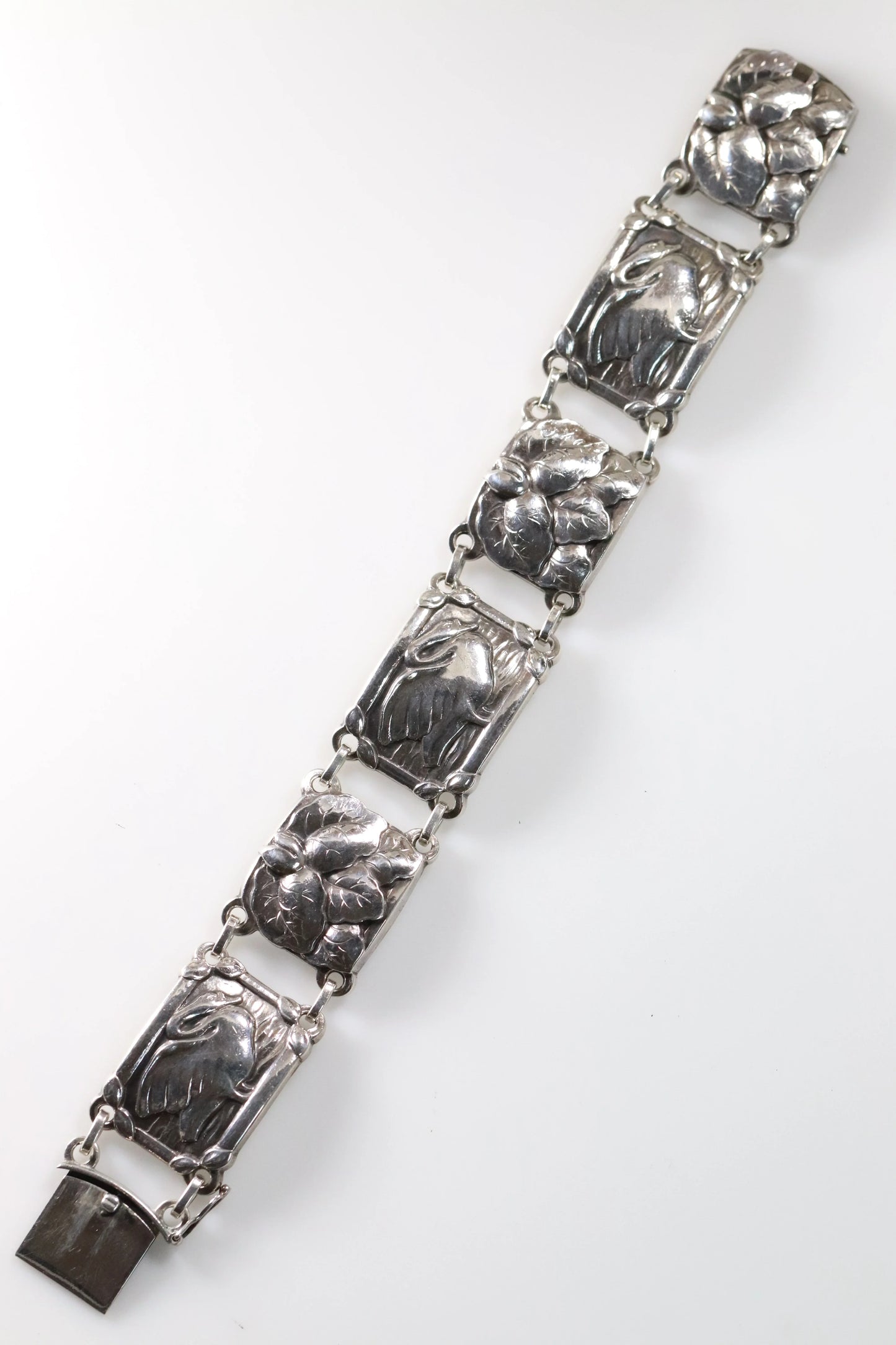 SOLD OUT: Vintage Georg Jensen Jewelry | Art Nouveau Swan Bracelet 42 - Carmel Fine Silver Jewelry