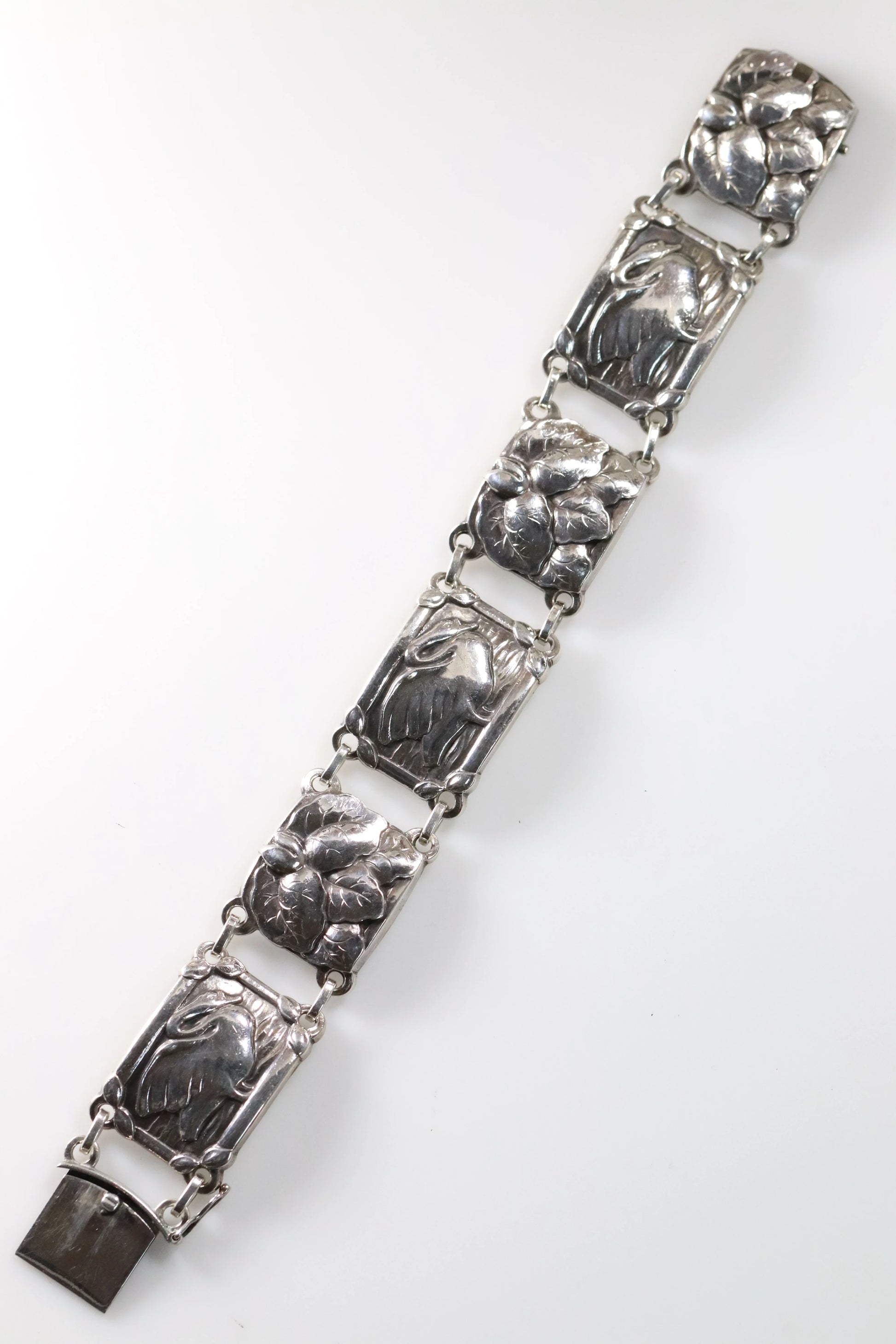 SOLD OUT: Vintage Georg Jensen Jewelry | Art Nouveau Swan Bracelet 42 - Carmel Fine Silver Jewelry