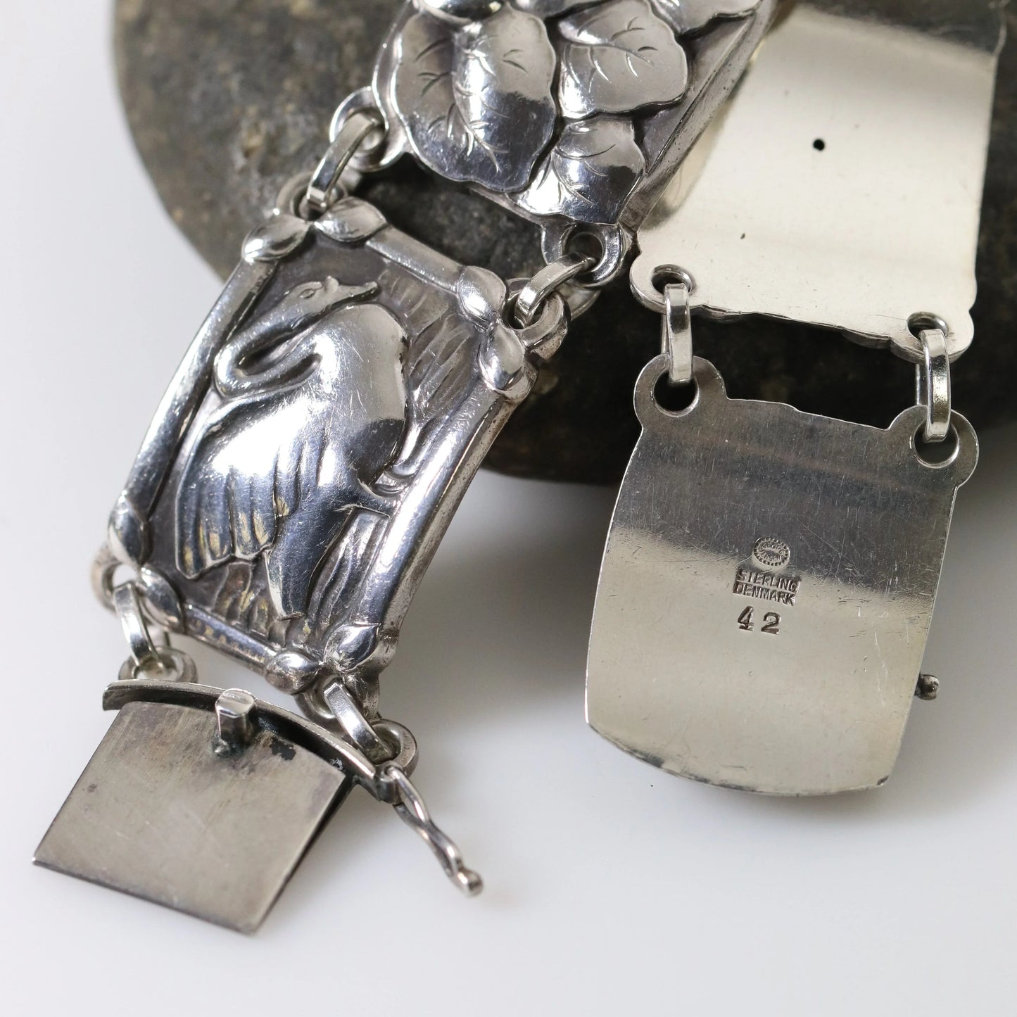SOLD OUT: Vintage Georg Jensen Jewelry | Art Nouveau Swan Bracelet 42 - Carmel Fine Silver Jewelry