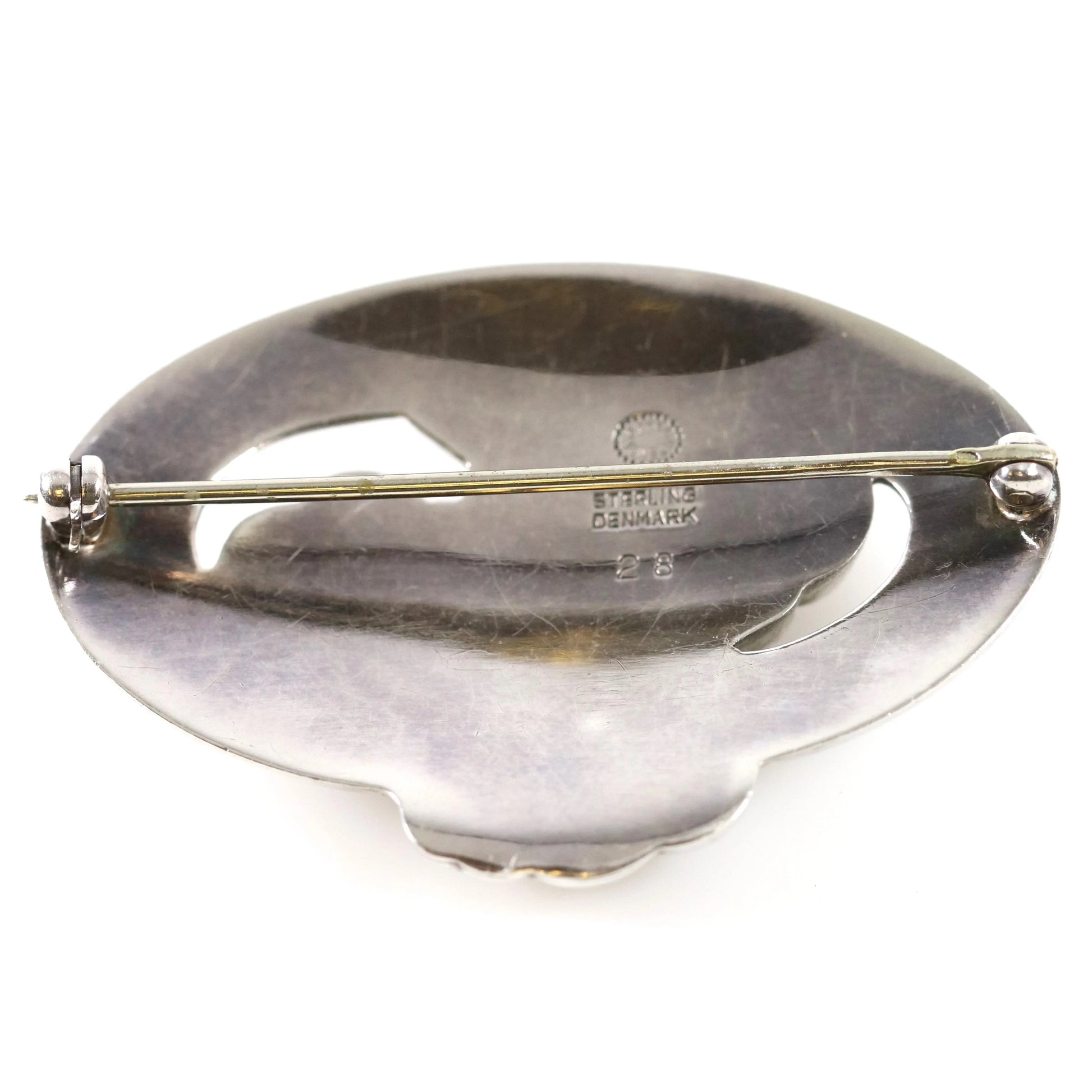 SOLD OUT: Vintage Georg Jensen Jewelry | Carnelian Art Nouveau Floral Brooch 28 - Carmel Fine Silver Jewelry