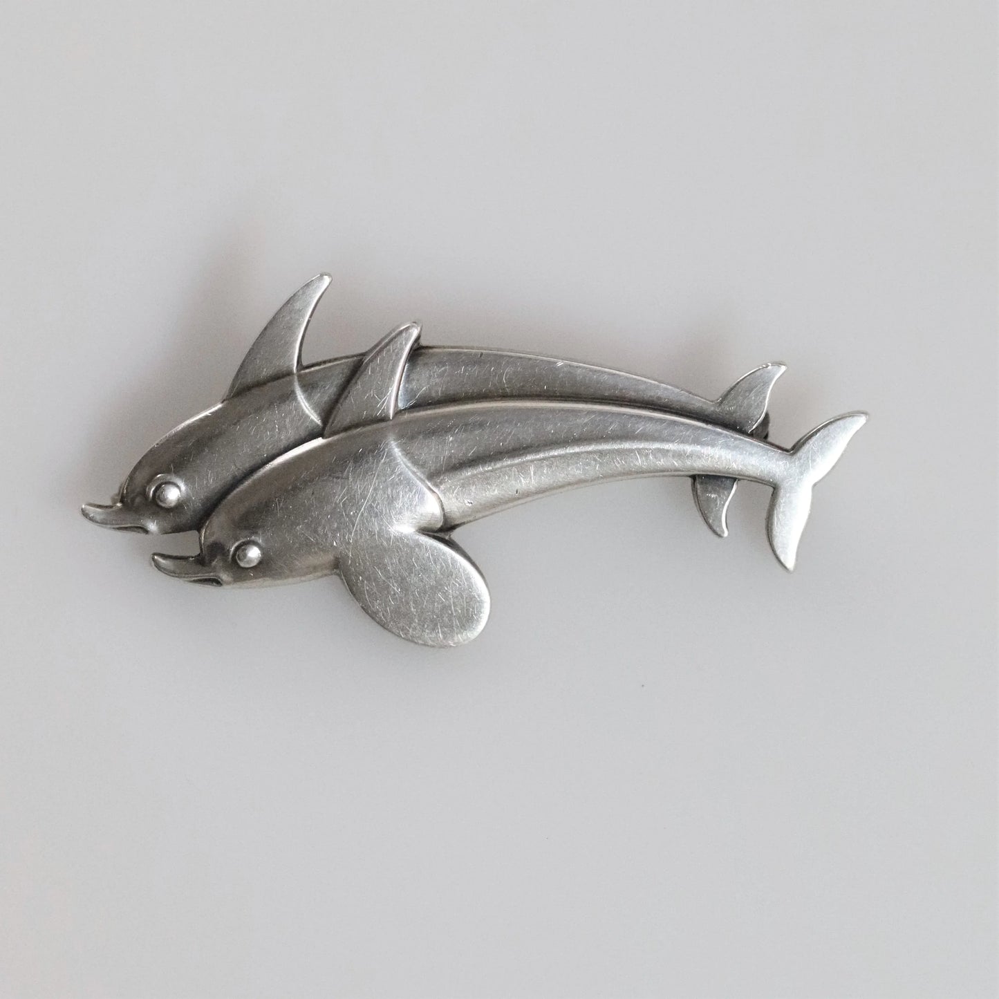 SOLD OUT: Vintage Georg Jensen Jewelry | Dual Dolphin Brooch 317 - Carmel Fine Silver Jewelry