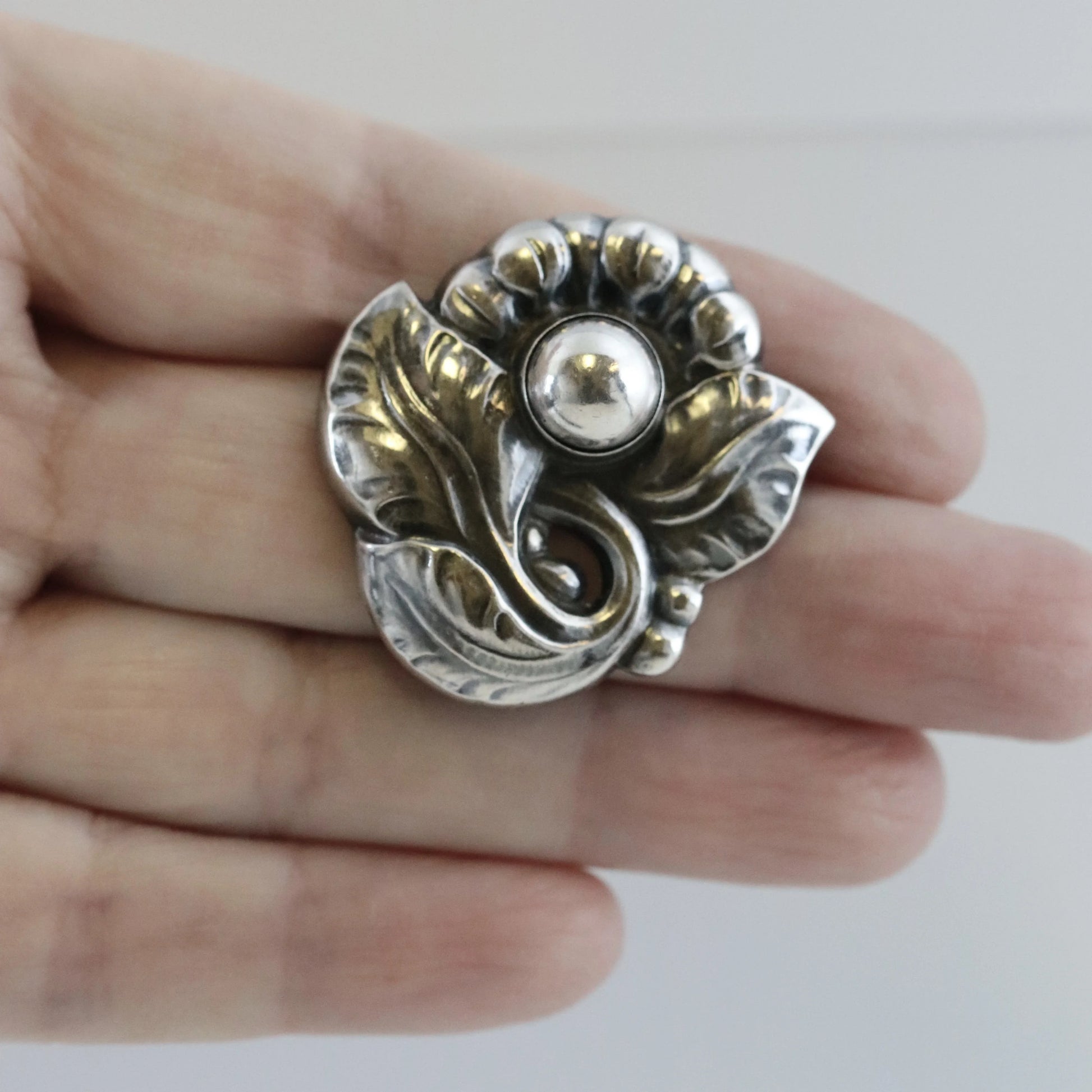 SOLD OUT: Vintage Georg Jensen Jewelry | Floral Brooch 71 - Carmel Fine Silver Jewelry