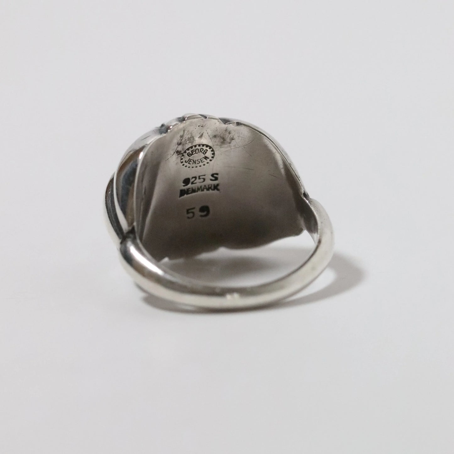 SOLD OUT: Vintage Georg Jensen Jewelry | Floral Hematite Ring 59 Denmark (US 6 3/4) - Carmel Fine Silver Jewelry