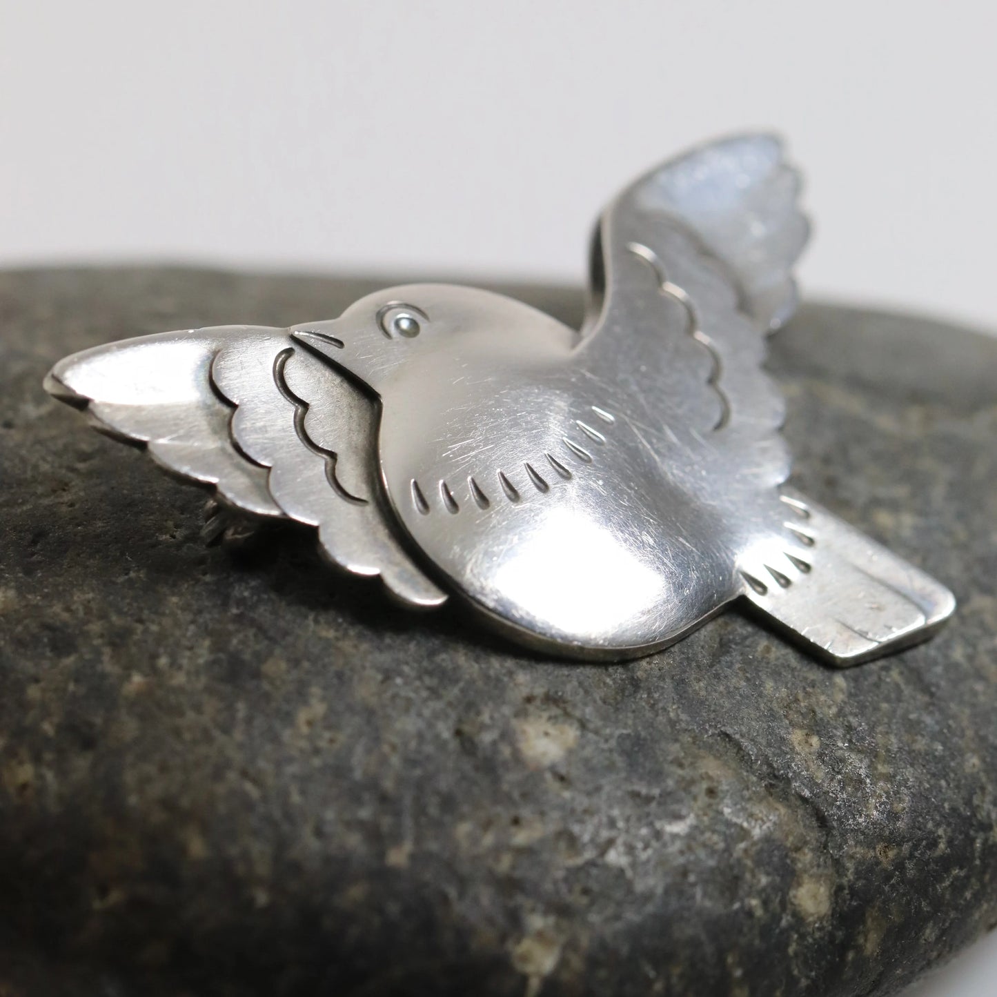 SOLD OUT: Vintage Georg Jensen Jewelry | Flying Chubby Bird Brooch 320 - Carmel Fine Silver Jewelry