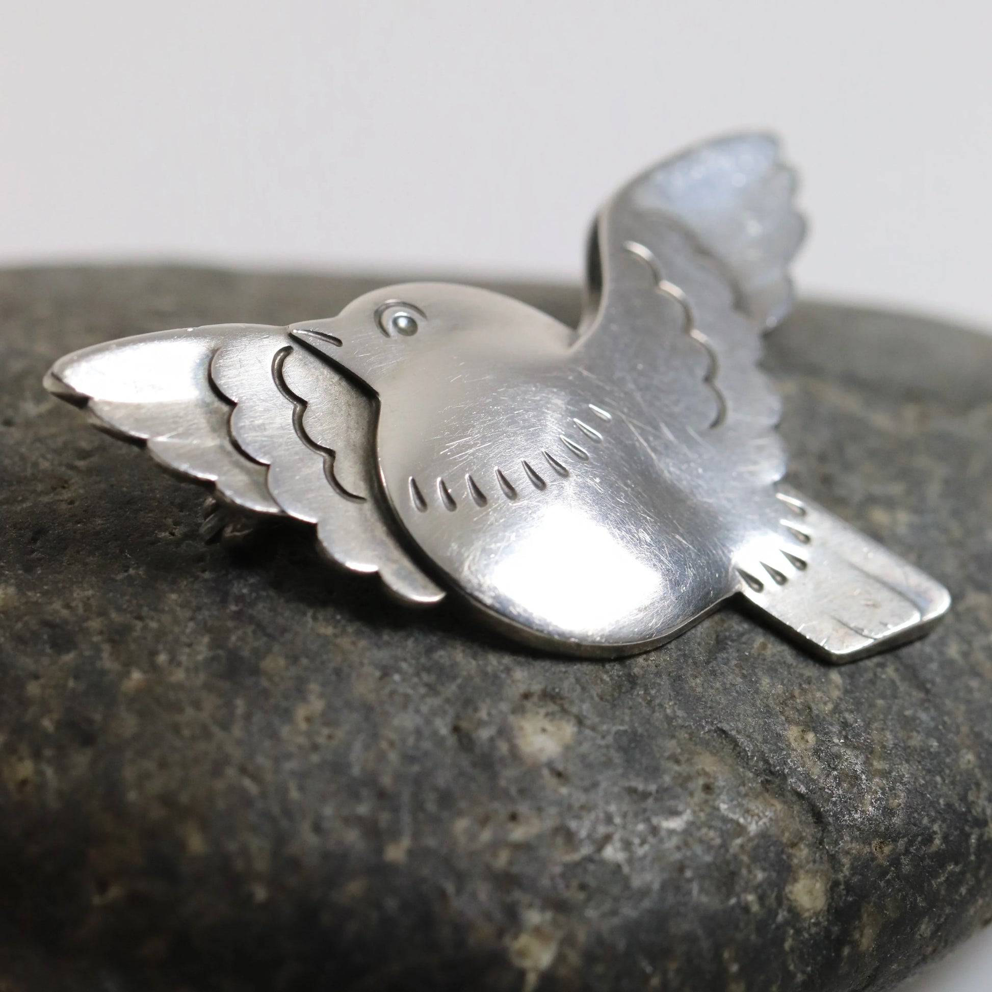 SOLD OUT: Vintage Georg Jensen Jewelry | Flying Chubby Bird Brooch 320 - Carmel Fine Silver Jewelry