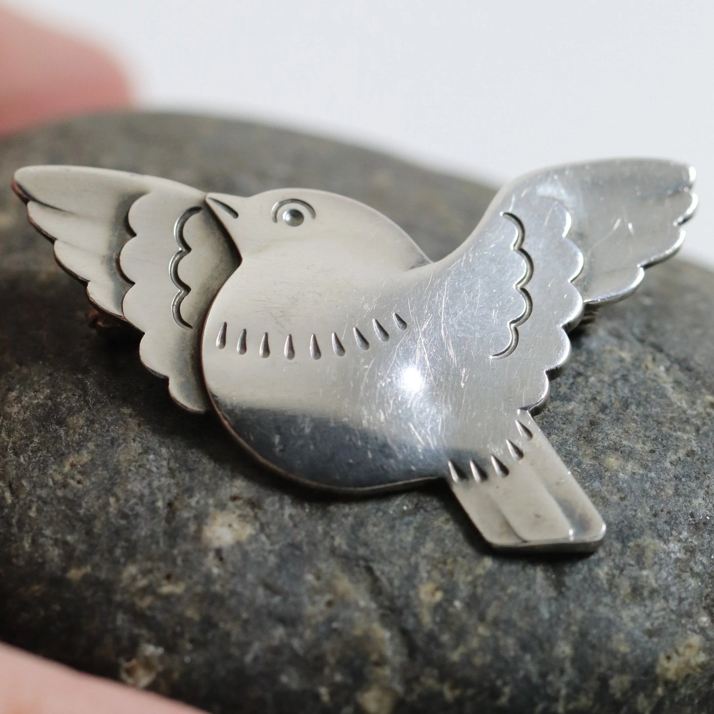 SOLD OUT: Vintage Georg Jensen Jewelry | Flying Chubby Bird Brooch 320 - Carmel Fine Silver Jewelry