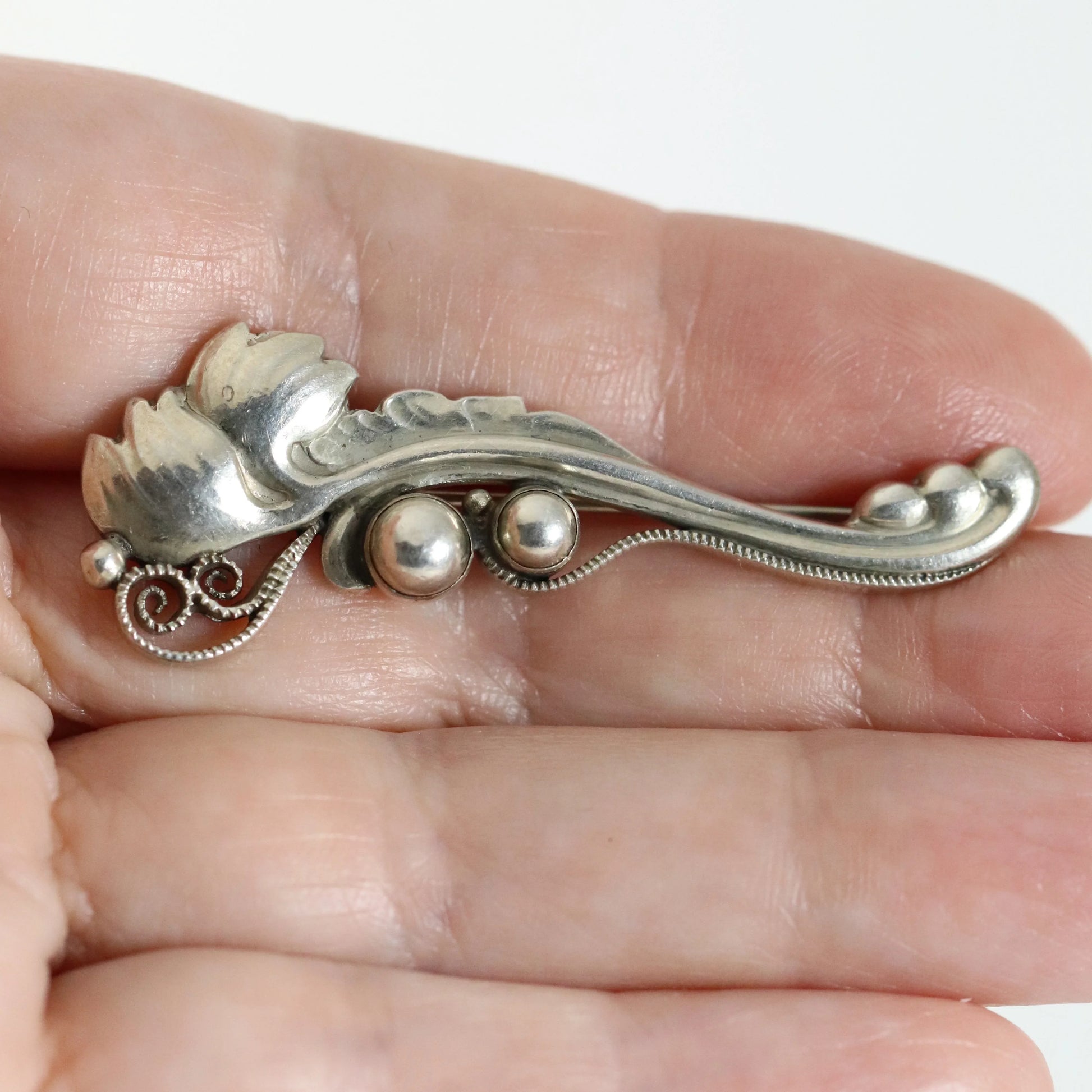 SOLD OUT: Vintage Georg Jensen Jewelry | Foliat Art Nouveau Brooch 181 - Carmel Fine Silver Jewelry