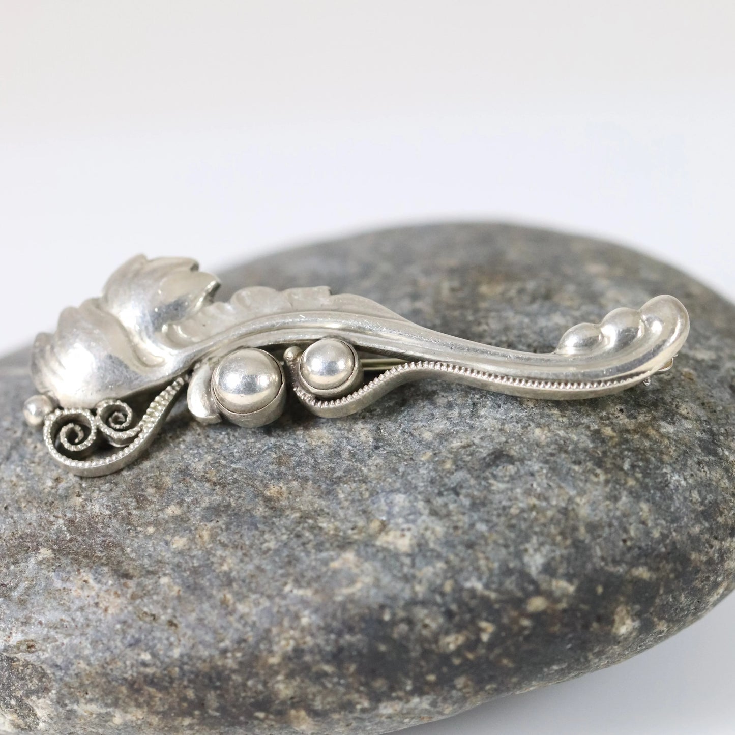SOLD OUT: Vintage Georg Jensen Jewelry | Foliat Art Nouveau Brooch 181 - Carmel Fine Silver Jewelry
