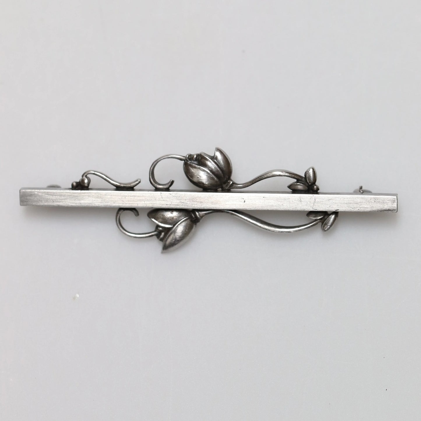 SOLD OUT: Vintage Georg Jensen Jewelry | Georg Jensen Floral Bar Brooch 278 Denmark - Carmel Fine Silver Jewelry