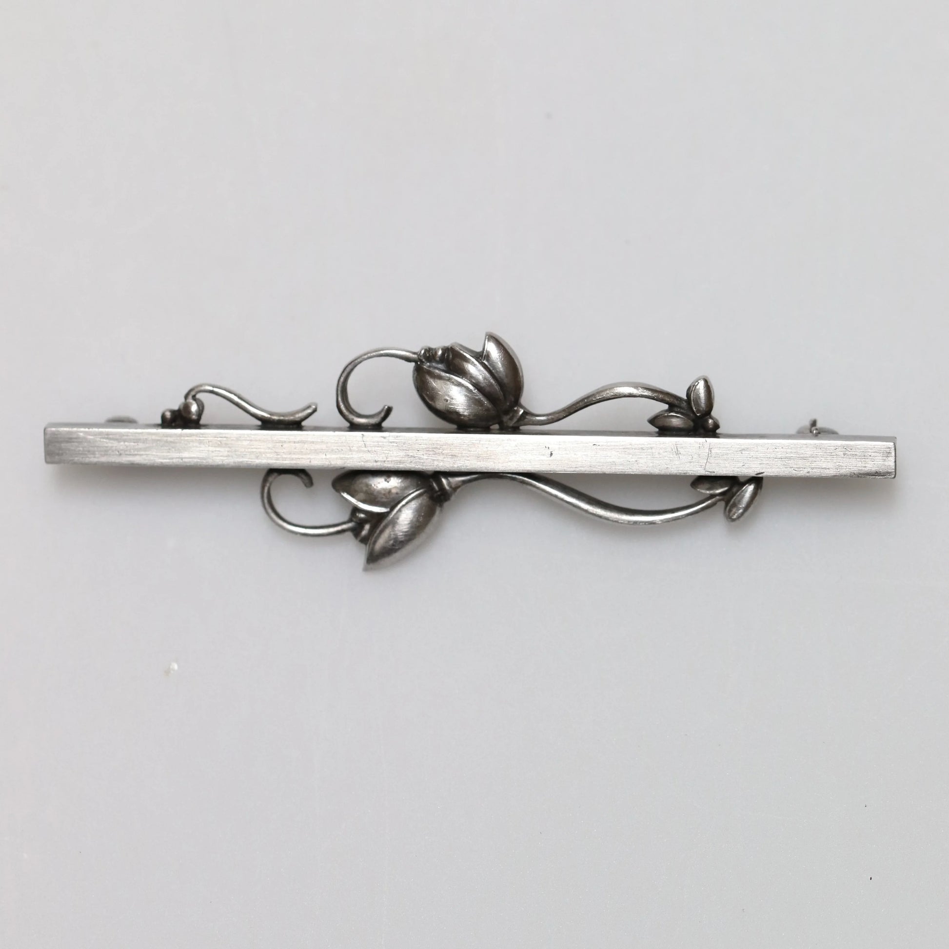 SOLD OUT: Vintage Georg Jensen Jewelry | Georg Jensen Floral Bar Brooch 278 Denmark - Carmel Fine Silver Jewelry