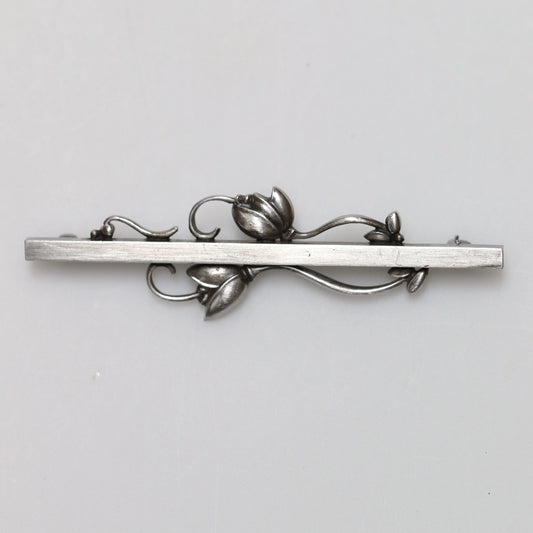 SOLD OUT: Vintage Georg Jensen Jewelry | Georg Jensen Floral Bar Brooch 278 Denmark - Carmel Fine Silver Jewelry
