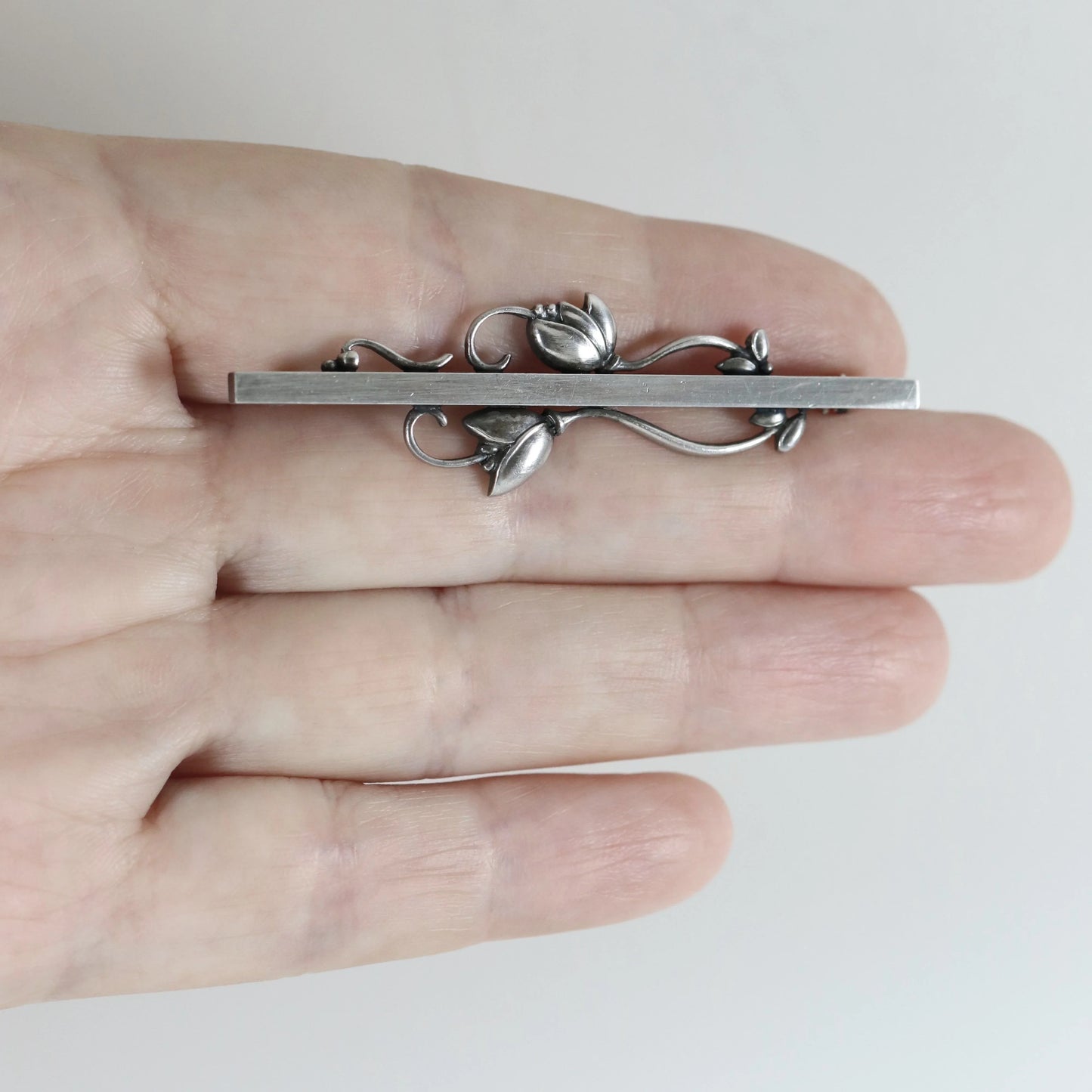 SOLD OUT: Vintage Georg Jensen Jewelry | Georg Jensen Floral Bar Brooch 278 Denmark - Carmel Fine Silver Jewelry