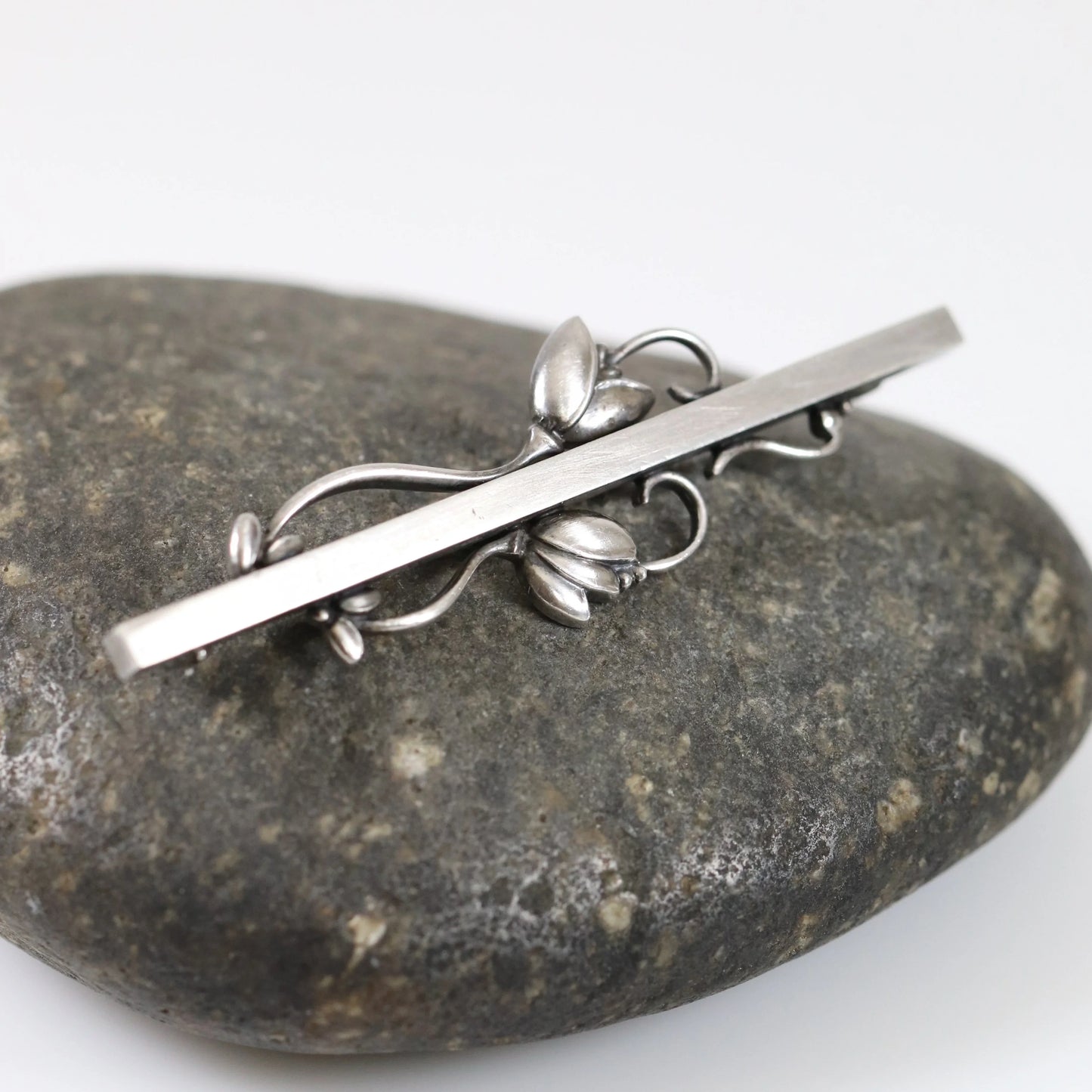 SOLD OUT: Vintage Georg Jensen Jewelry | Georg Jensen Floral Bar Brooch 278 Denmark - Carmel Fine Silver Jewelry
