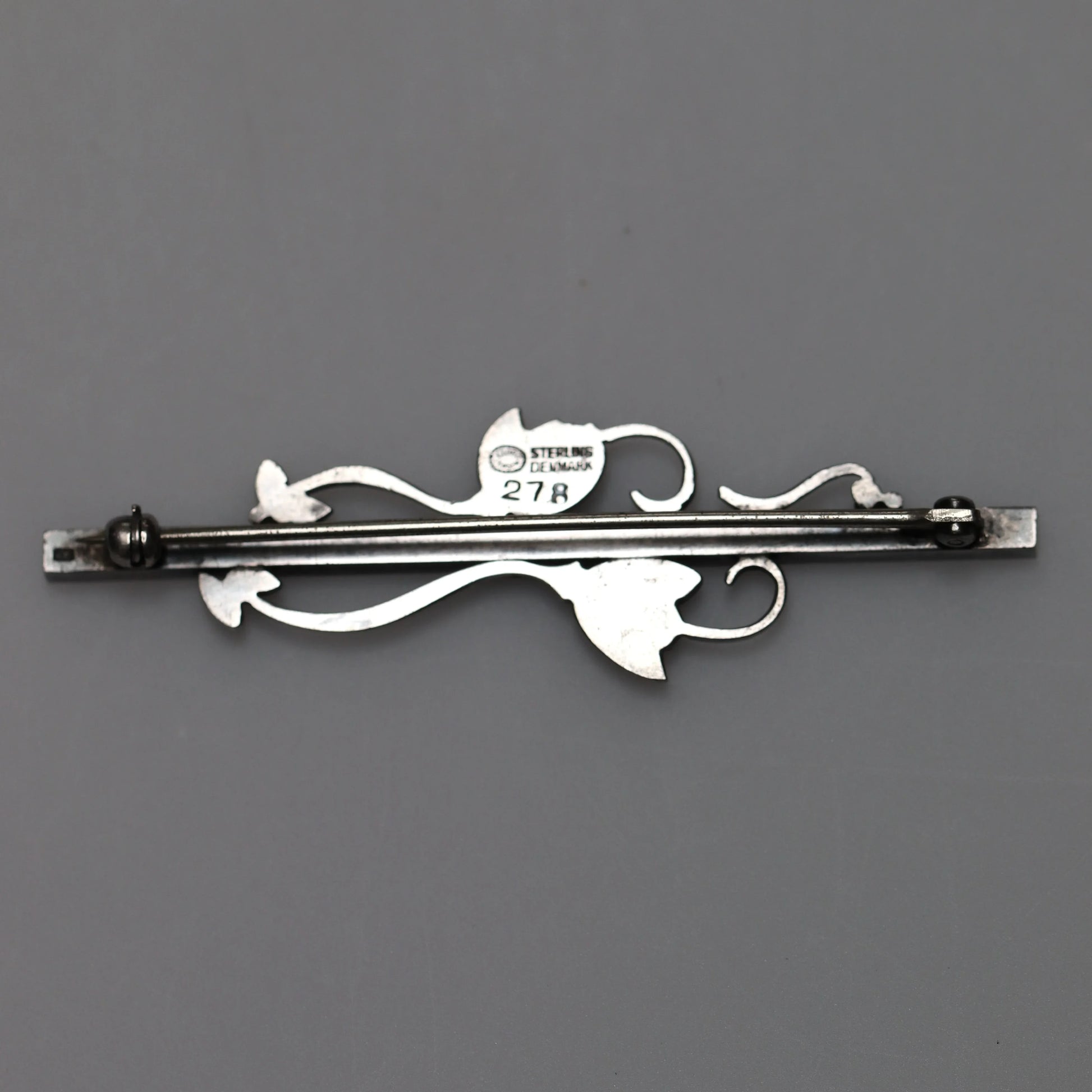 SOLD OUT: Vintage Georg Jensen Jewelry | Georg Jensen Floral Bar Brooch 278 Denmark - Carmel Fine Silver Jewelry