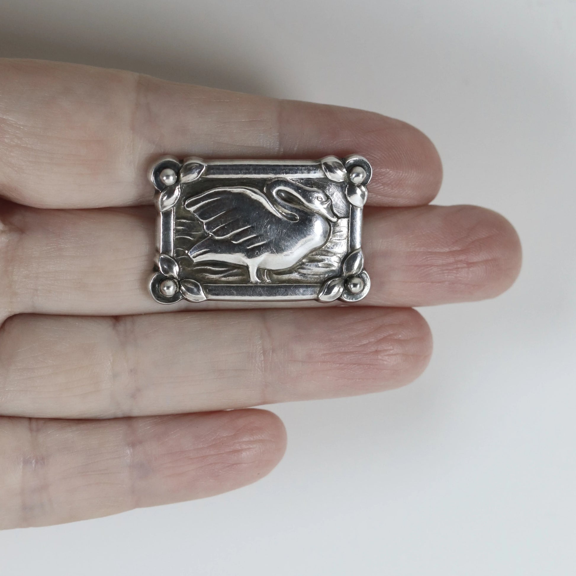 SOLD OUT: Vintage Georg Jensen Jewelry | Georg Jensen Swan Brooch 213A Denmark - Carmel Fine Silver Jewelry