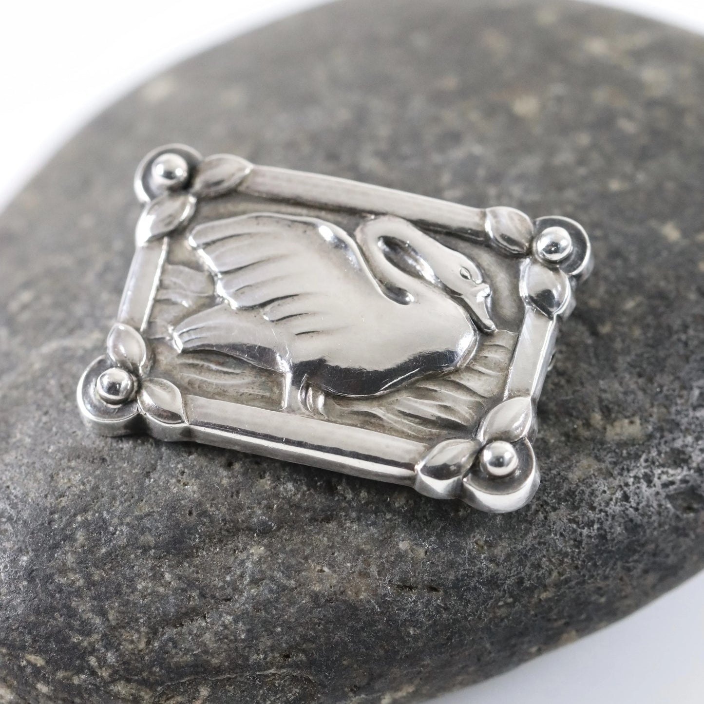 SOLD OUT: Vintage Georg Jensen Jewelry | Georg Jensen Swan Brooch 213A Denmark - Carmel Fine Silver Jewelry