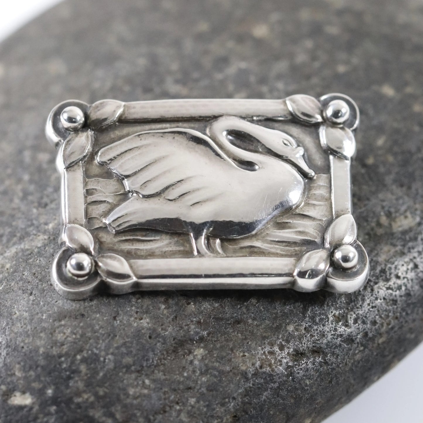 SOLD OUT: Vintage Georg Jensen Jewelry | Georg Jensen Swan Brooch 213A Denmark - Carmel Fine Silver Jewelry
