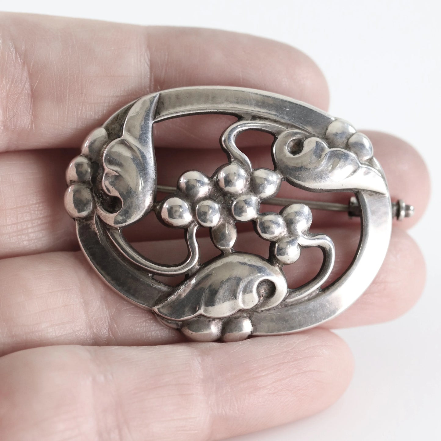 SOLD OUT: Vintage Georg Jensen Jewelry | Grape Art Nouveau Silver Brooch 101 - Carmel Fine Silver Jewelry