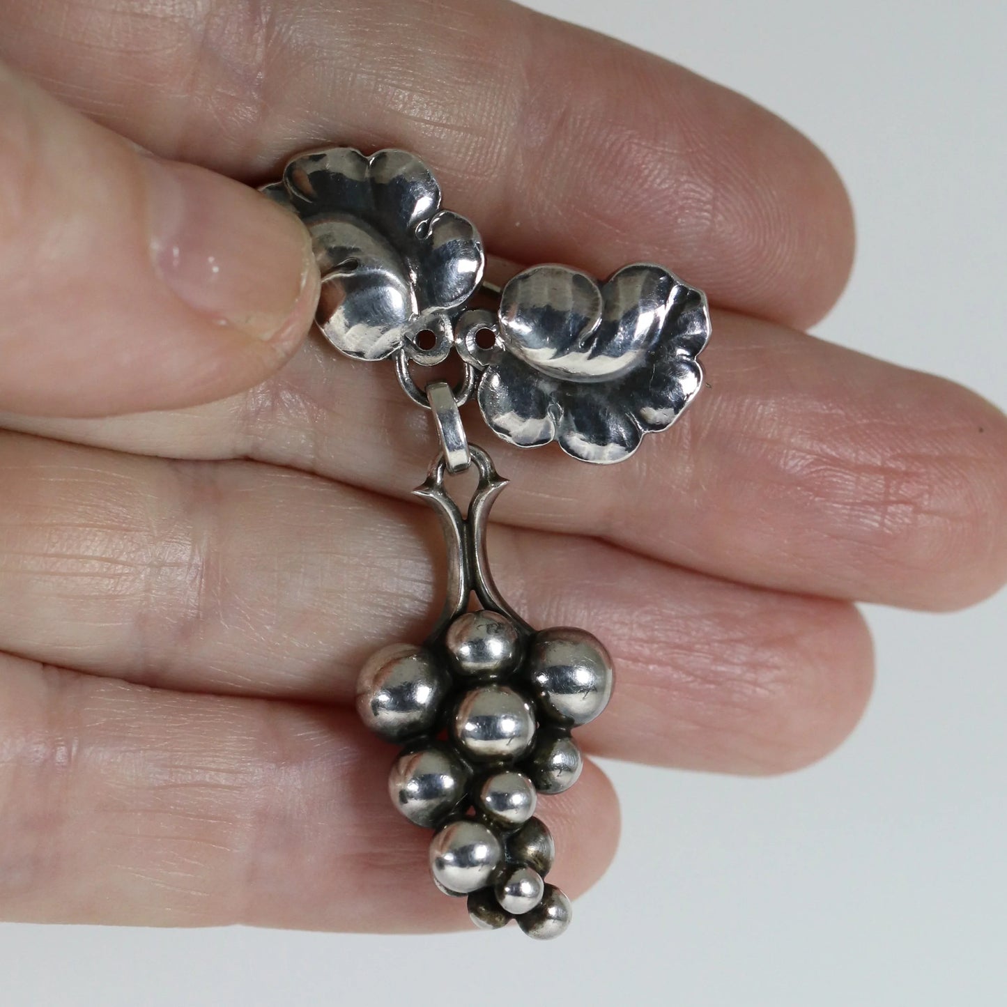 SOLD OUT: Vintage Georg Jensen Jewelry | Grape Bunch Brooch 217A Denmark - Carmel Fine Silver Jewelry