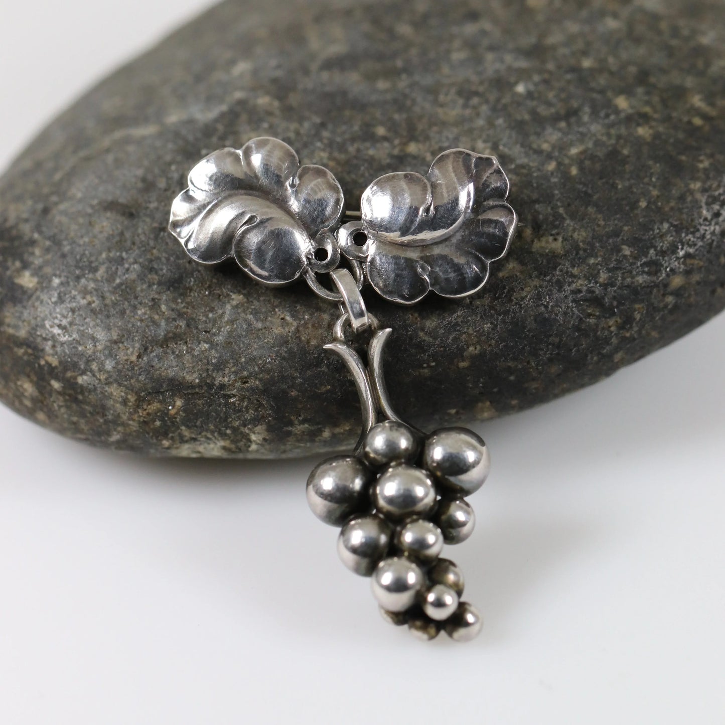 SOLD OUT: Vintage Georg Jensen Jewelry | Grape Bunch Brooch 217A Denmark - Carmel Fine Silver Jewelry