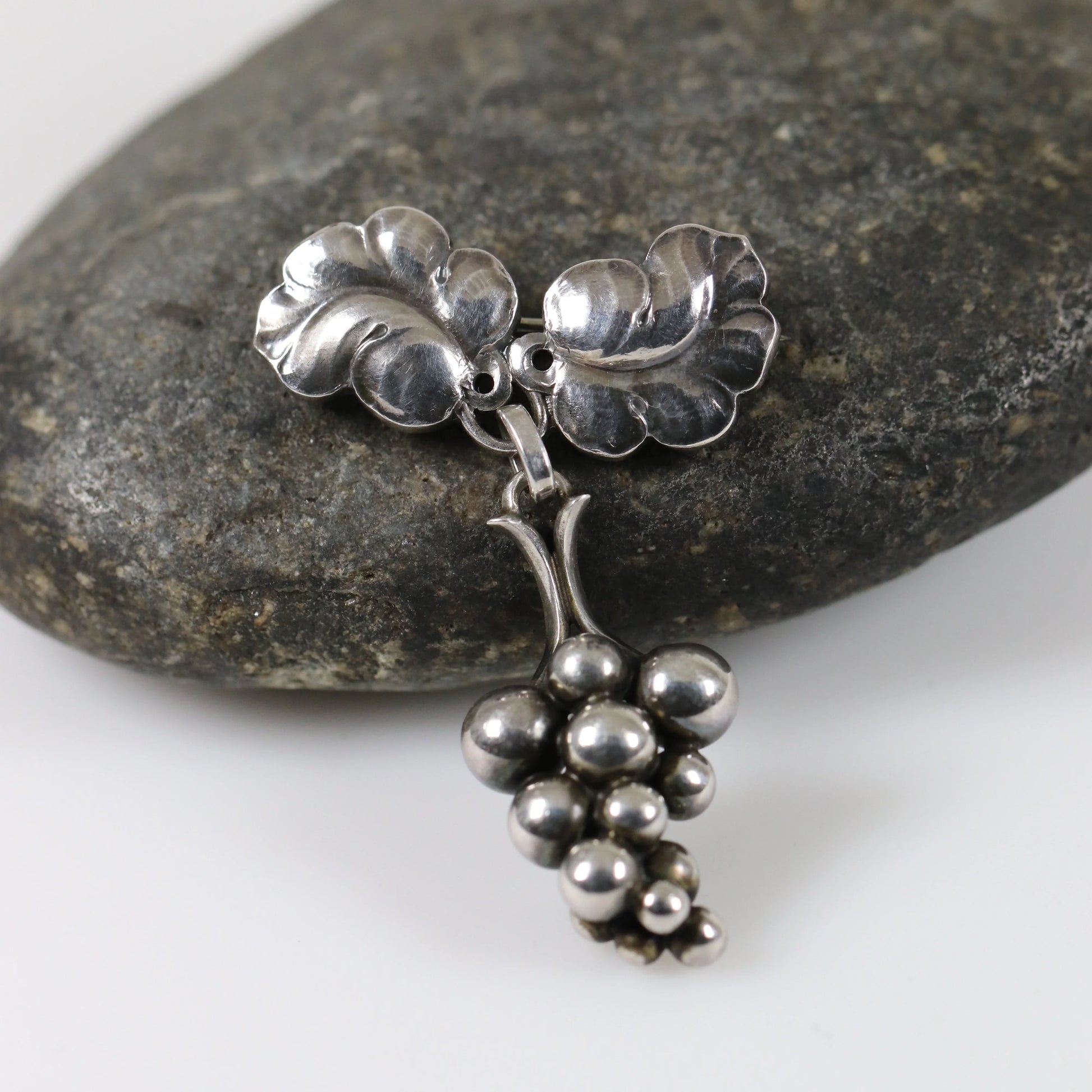 SOLD OUT: Vintage Georg Jensen Jewelry | Grape Bunch Brooch 217A Denmark - Carmel Fine Silver Jewelry