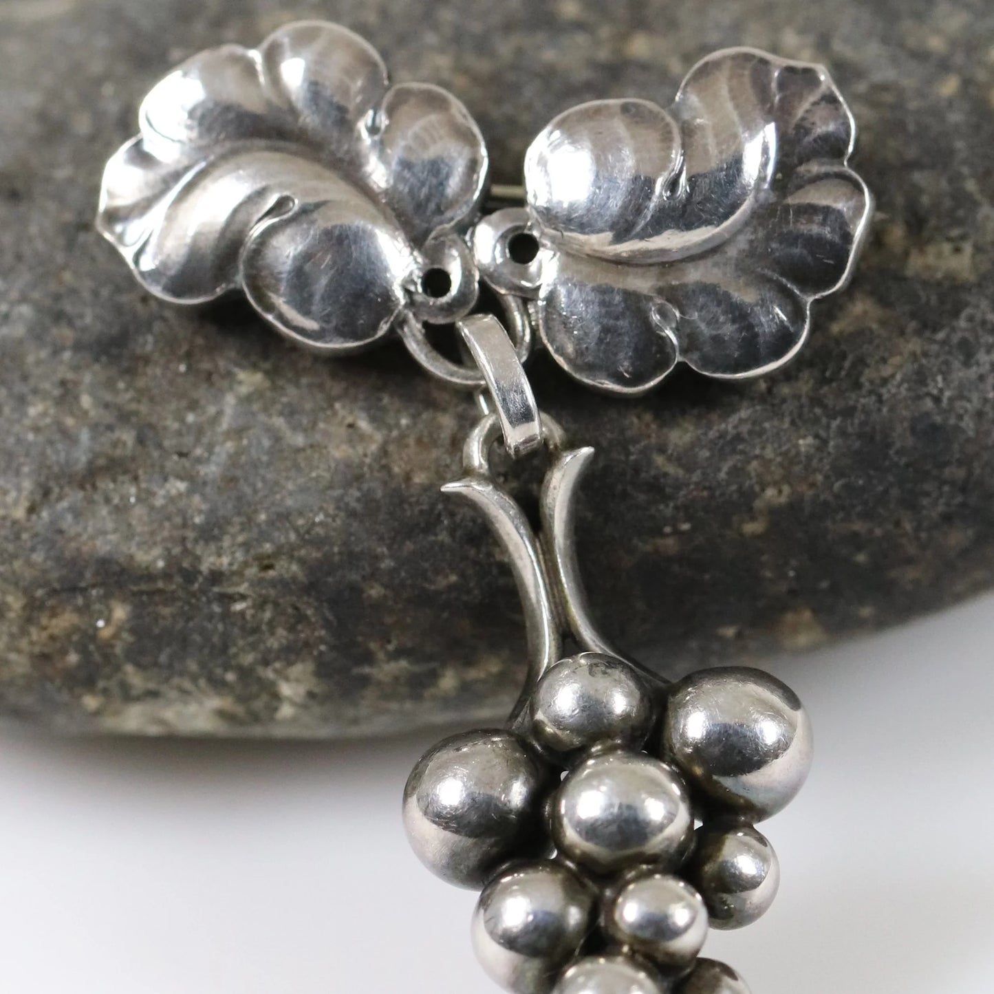 SOLD OUT: Vintage Georg Jensen Jewelry | Grape Bunch Brooch 217A Denmark - Carmel Fine Silver Jewelry