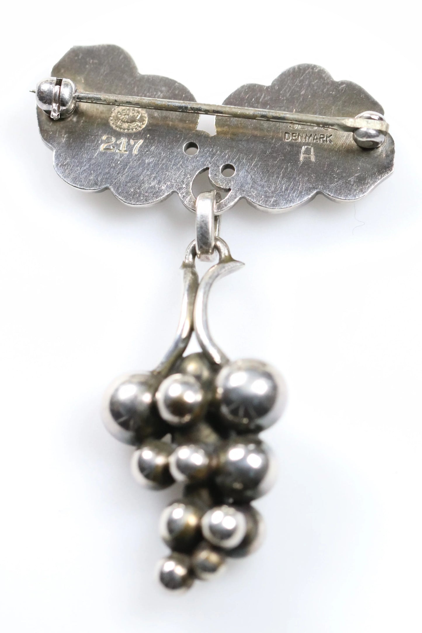 SOLD OUT: Vintage Georg Jensen Jewelry | Grape Bunch Brooch 217A Denmark - Carmel Fine Silver Jewelry